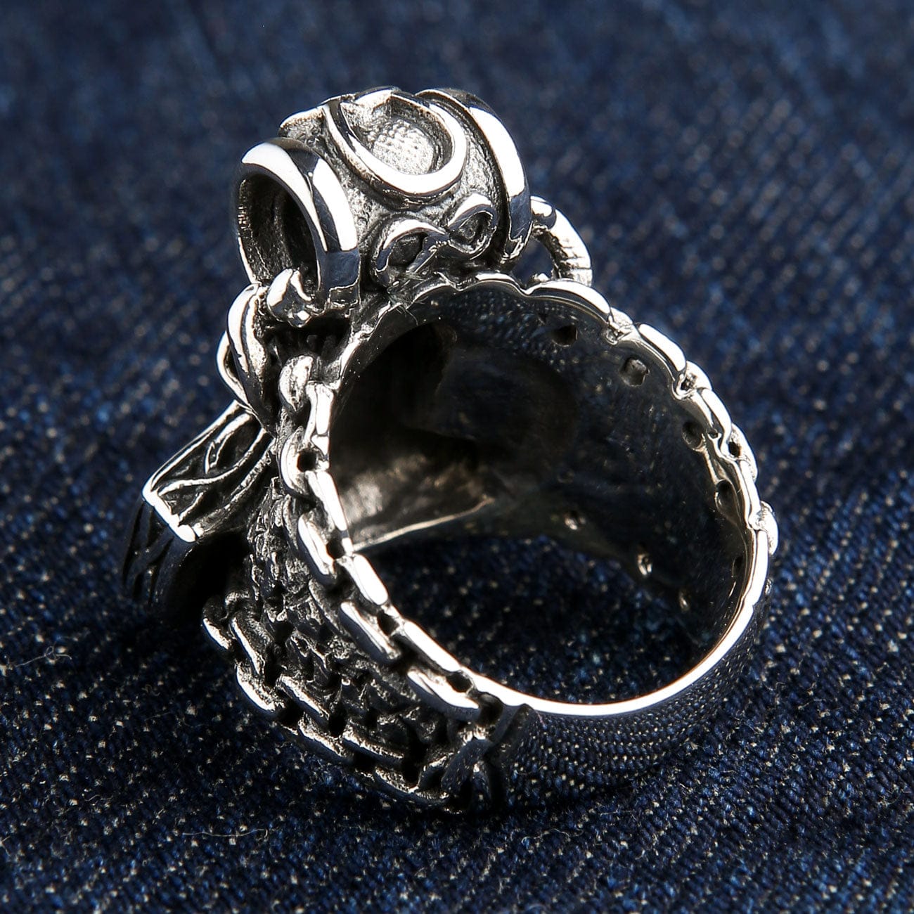 Viking Thor's Hammer Sterling Silver Men's Biker Ring - Norse Mythology Jewelry for Men - Perfect for Motorcycle Riders, Viking Lovers & Gift Giving