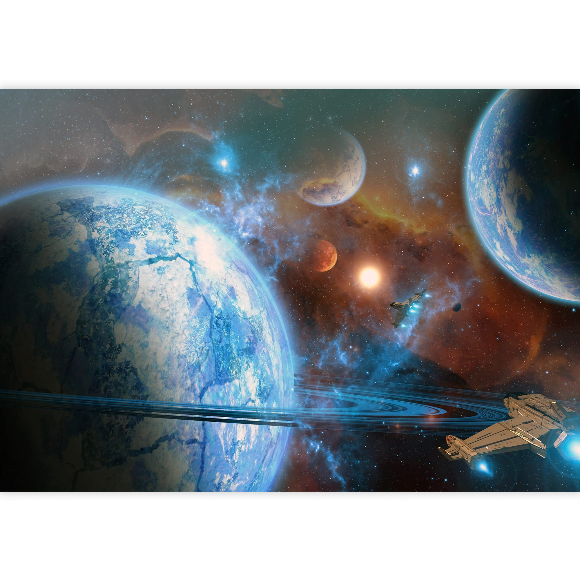 Removable Peel and Stick Wallpaper - Giant Universe Planets Wall Mural (100x144 inches) for Bedroom Decor - Perfect for Kids Room, Nursery, or Home Office