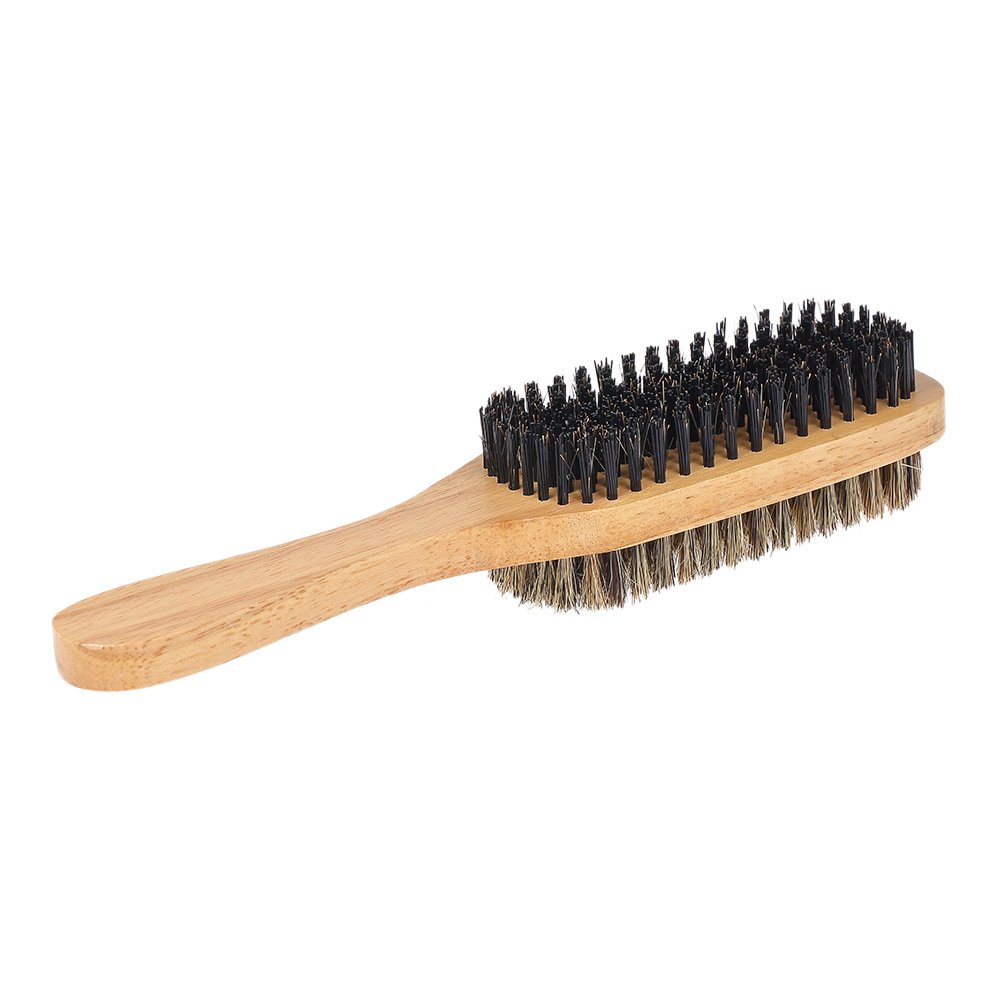 Premium Men's Beard Brush & Mustache Comb Set - Double Sided Wooden Handle for Grooming, Styling & Softening Facial Hair - Natural Wood Beard Care Kit for Daily Use at Home, Travel & Barbershops