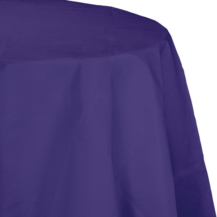 12-Pack Bulk Purple Round Paper Table Covers 82 Inch - Perfect for Birthday Parties, Weddings & Special Events