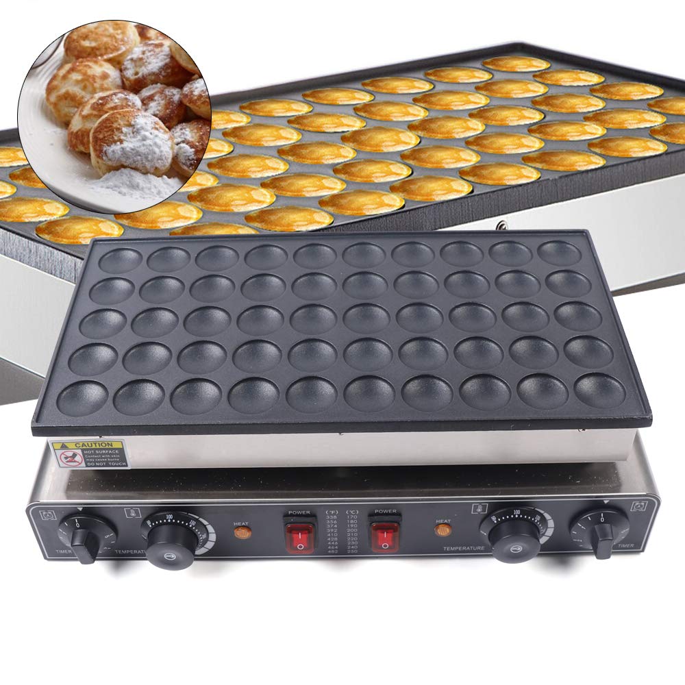 Commercial Electric Dutch Pancake & Waffle Maker Machine - 50pcs Nonstick Baker Iron with 50-300℃ (122-572℉) Temperature Control - Perfect for Restaurants, Cafes, and Breakfast Catering Businesses