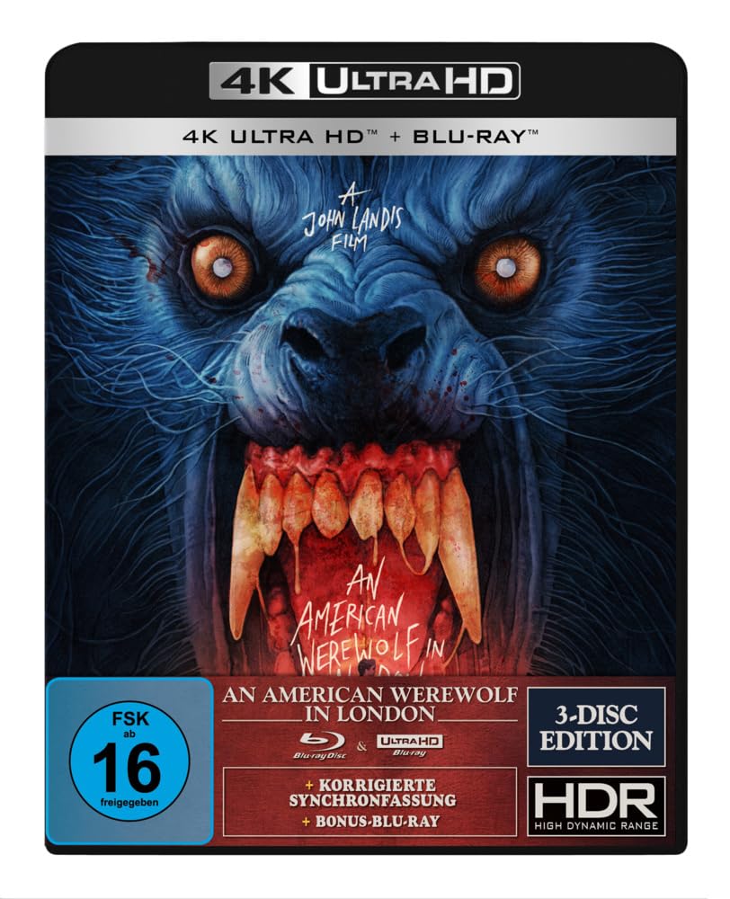 An American Werewolf in London 4K UHD Blu-ray + 2 Blu-rays Special Edition - Classic Horror Movie Collection for Home Theater & Film Enthusiasts
