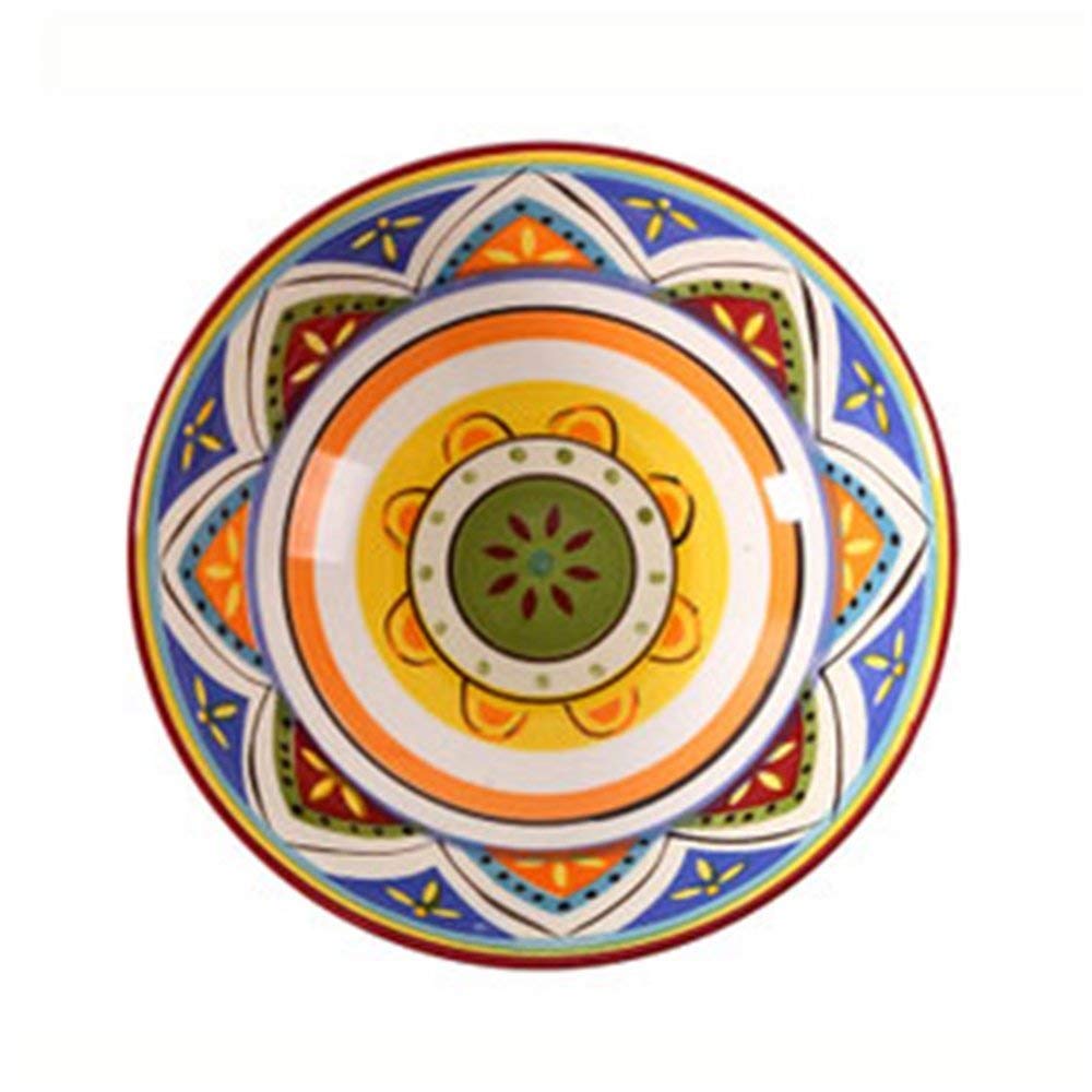 Hand-Painted Ceramic Soup Bowl Set - 8 Inch Microwave Safe Ramen, Pasta, Salad, Dessert, Cereal Mixing Serving Bowls - Artistic Fruit Design (Color 04) - Perfect for Home Dining, Restaurant Use & Gift Giving