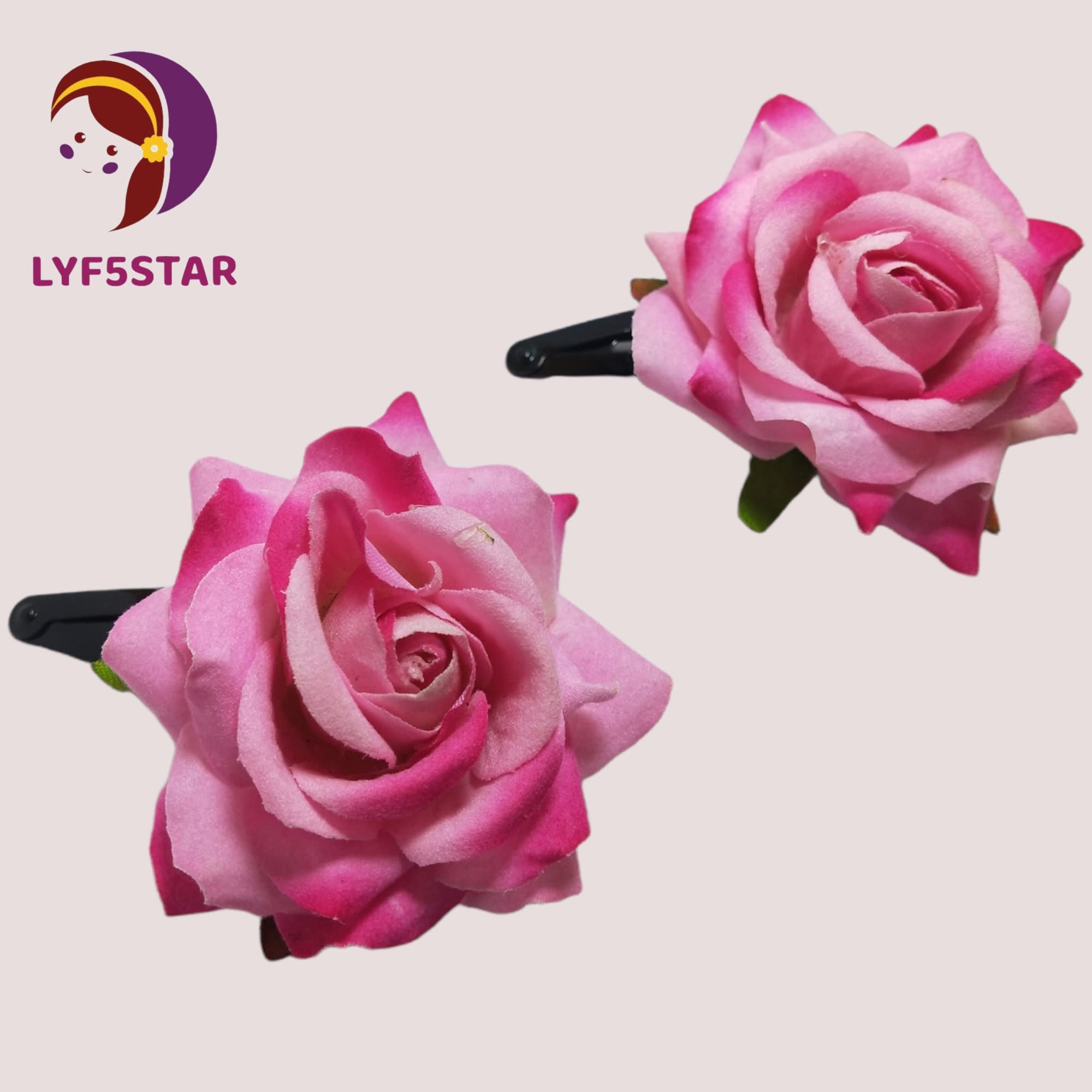 LYF5STAR Handmade Rose Hair Clips for Women - Elegant Bridal Hair Accessories for Weddings, Prom & Parties (Pack of 4) | Perfect for Brides, Bridesmaids & Special Occasions