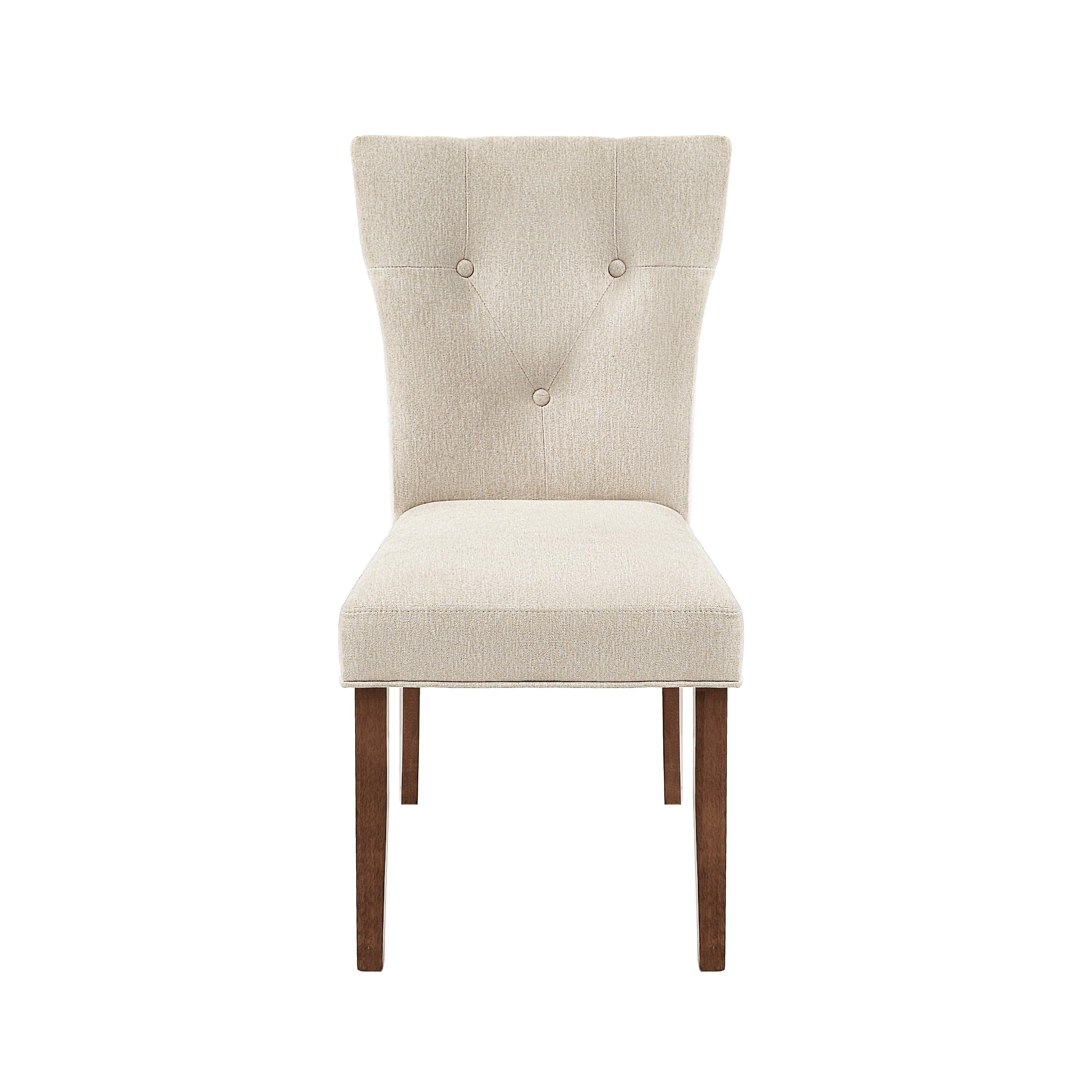 2 Pack Upholstered Dining Chairs Set - Modern Kitchen & Dining Room Chairs with Padded Seat & Backrest, Cream Fabric - Perfect for Breakfast Nook, Small Space Dining, and Home Decor
