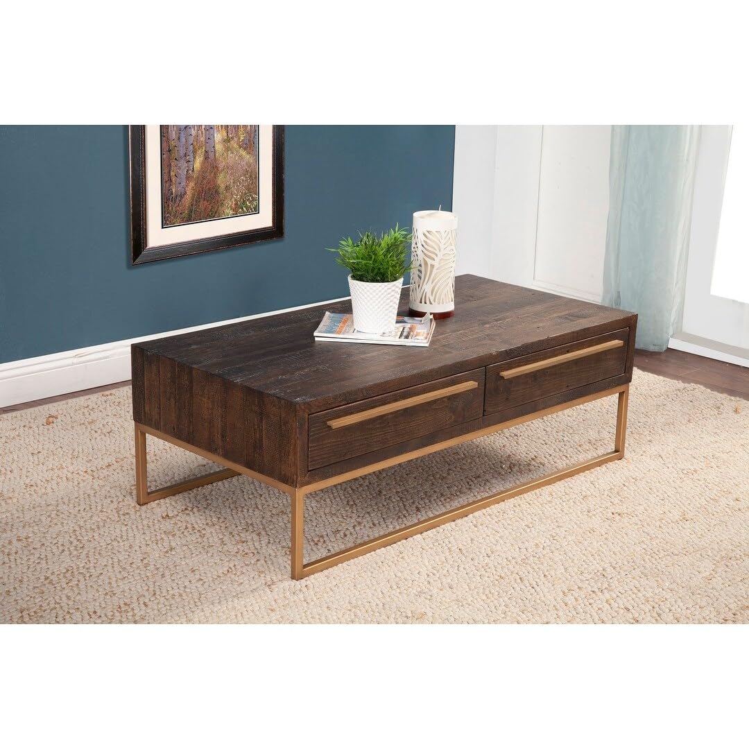 Alpine Monterey Wood Coffee Table in Smokey Taupe - Modern Solid Wood Living Room Furniture for Home Decor, Perfect for Living Room, Lounge & Office Spaces
