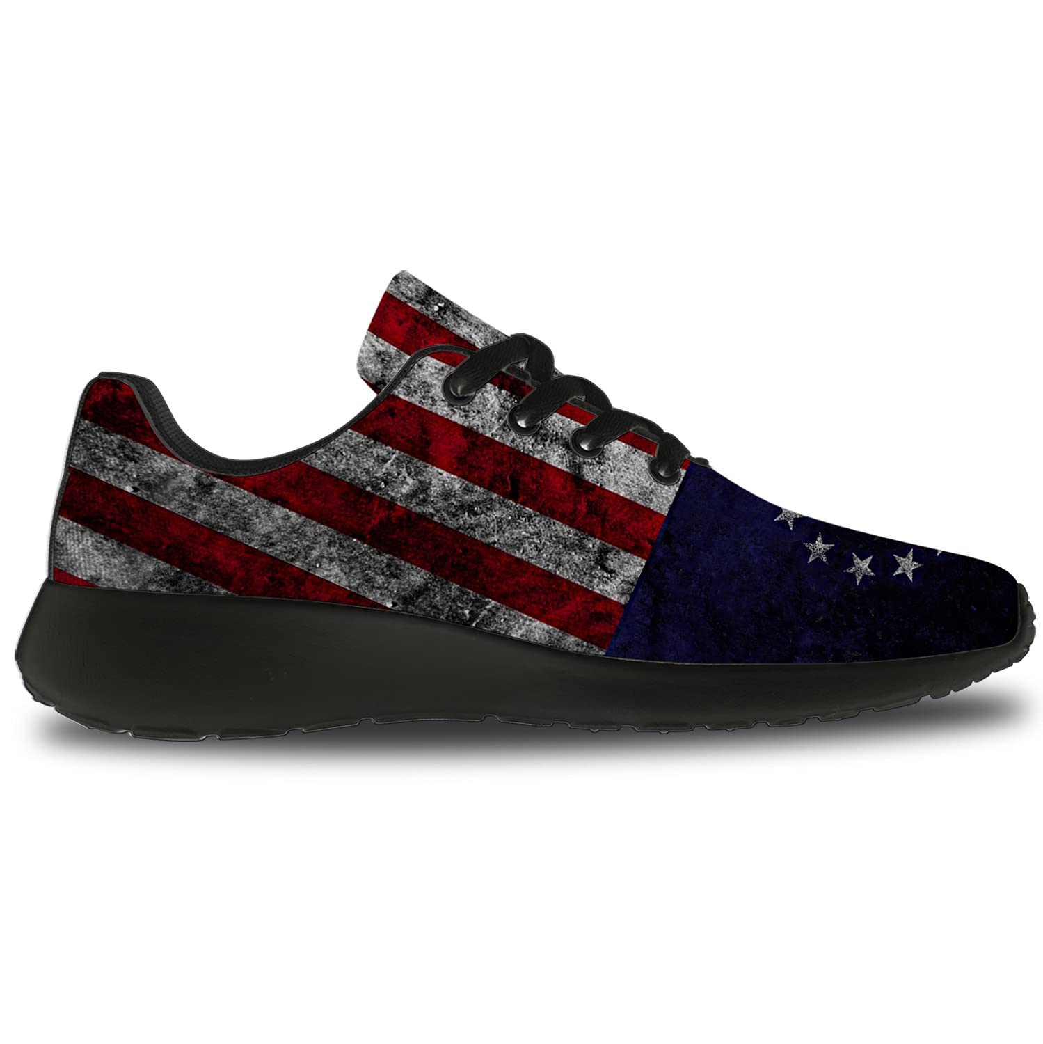 Betsy Ross Flag American Flag Sneakers - Unisex Running Walking Tennis Shoes for Men & Women | Patriotic 4th of July Gifts (Size 9.5 Men/11 Women, Black) - Perfect for Independence Day Celebrations, Outdoor Activities & Casual Wear