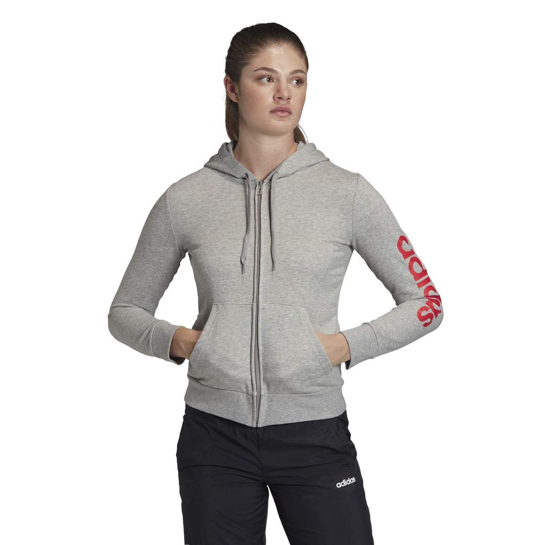 adidas Women's Essentials Linear Hoodie - Soft Fleece Pullover Sweatshirt for Casual Wear, Gym & Lounge | Comfortable Athletic Apparel for Everyday Use