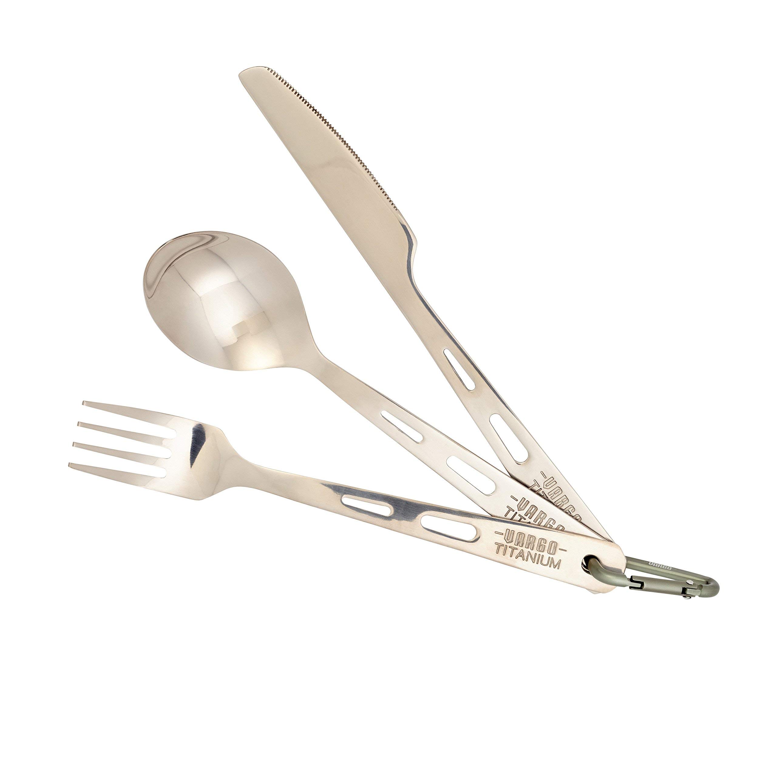 Lightweight Titanium Camping Utensil Set - Spoon, Fork, Knife Combo for Backpacking, Hiking & Outdoor Adventures | Durable & Compact Travel Cutlery for Camping, Picnics & Emergency Kits
