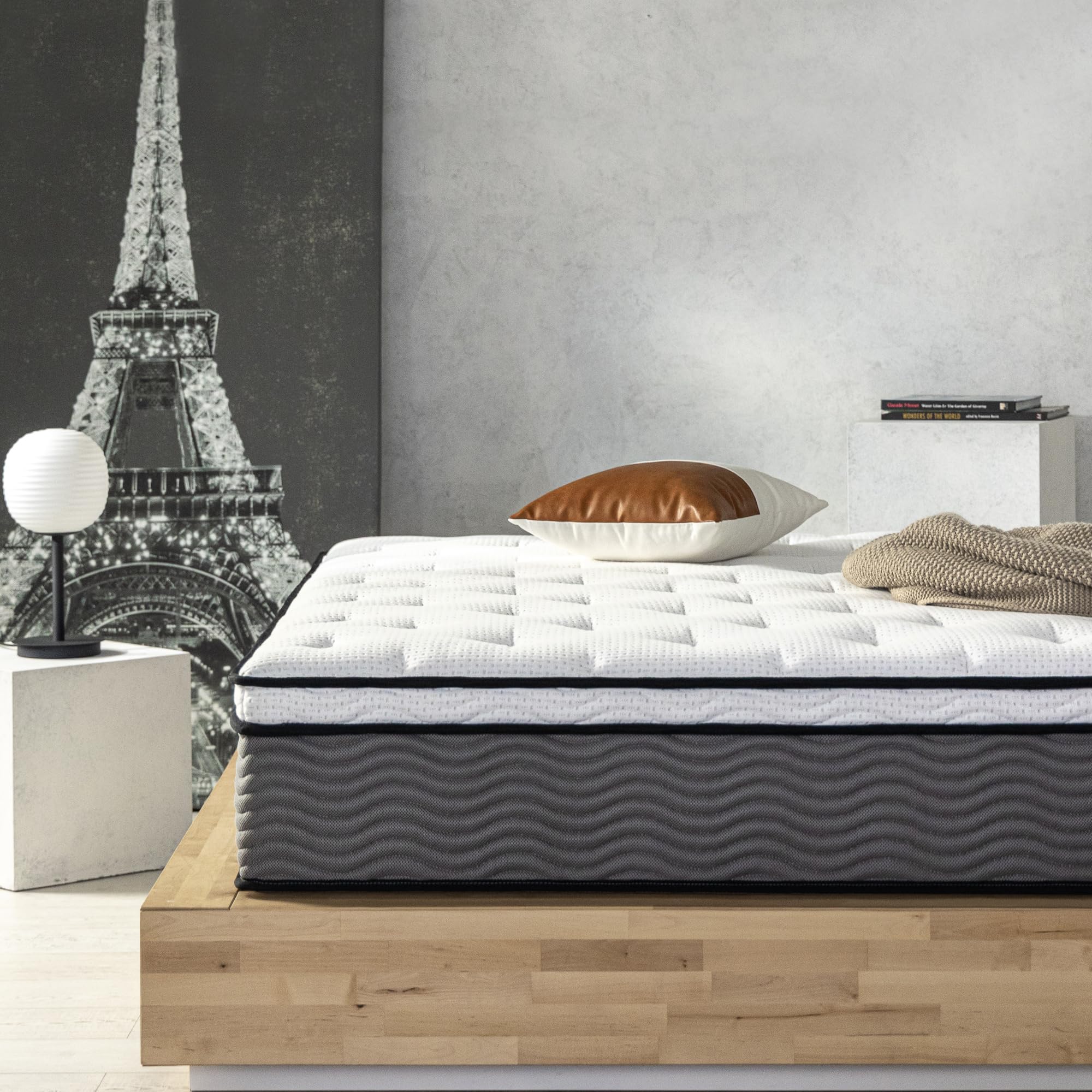 ZINUS 12 Inch True Support Hybrid Mattress - King Size Fiberglass Free Medium Firm Bed with Motion Isolation | CertiPUR-US Certified Foams & Fabric | Boxed Mattress for Master Bedroom & Guest Room