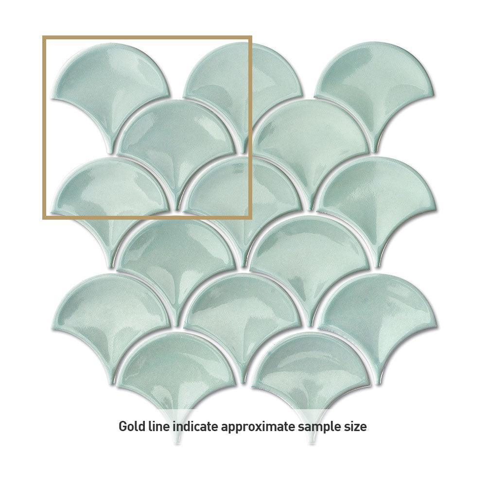 Marina Sky Blue Fish Scale Gloss Mosaic Tile - Premium Ceramic Wall & Floor Tiles for Bathroom, Kitchen Backsplash, and Pool Decor