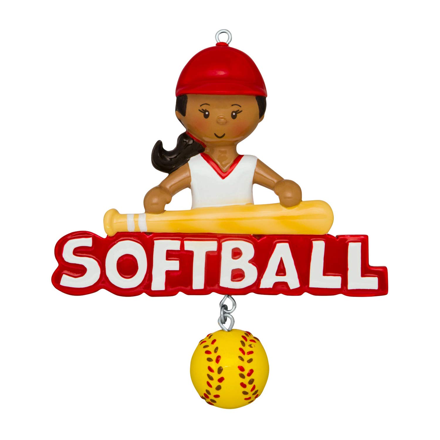 Custom Softball Girl Ornament 2024 - Personalized Athlete Word Charm, Score Kitten Stick, College & School Sports Decor - Free Name Engraving - Perfect for Gifts, Team Awards & Holiday Decorations