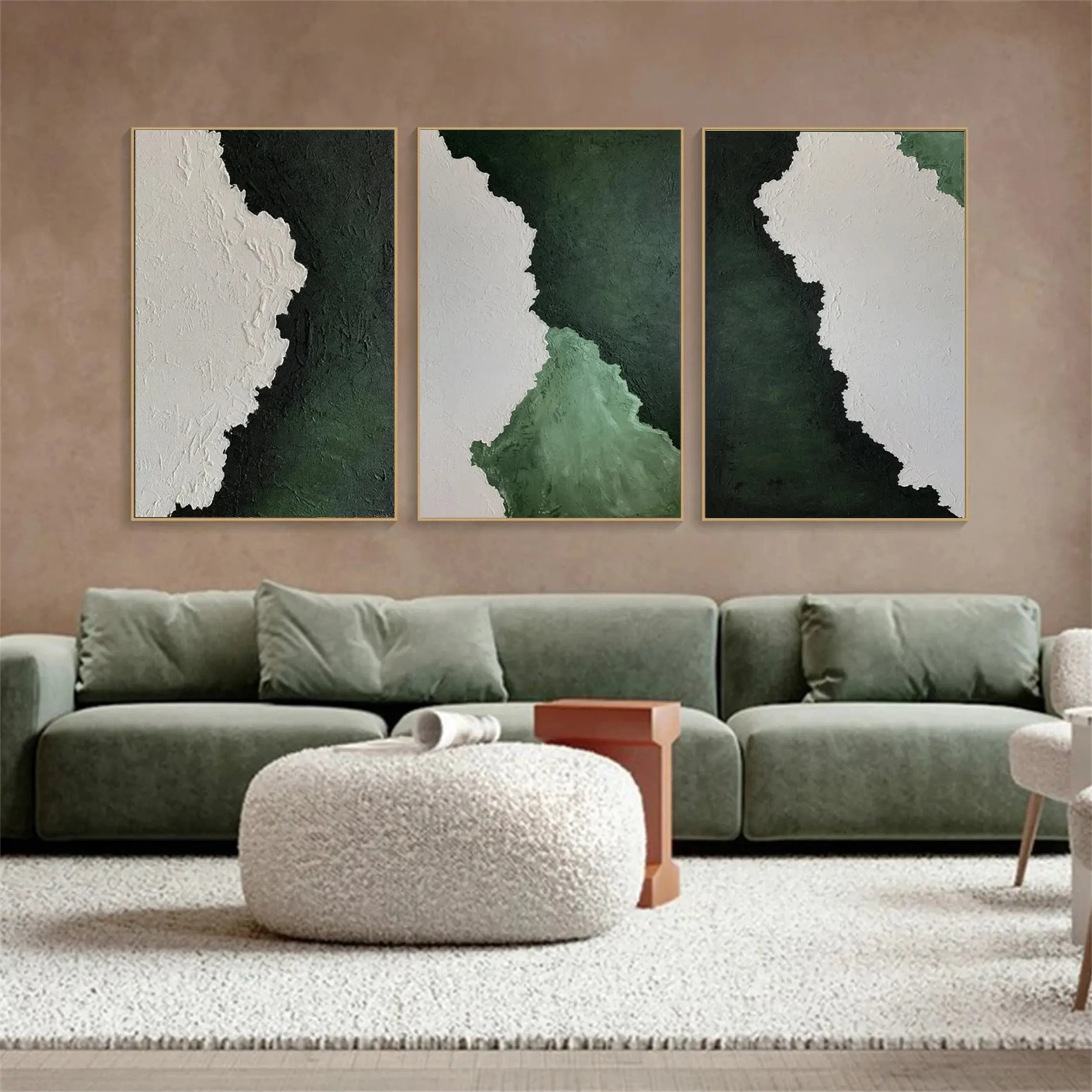 Ocean and Sky Wall Art Set of 3 - Coastal Beach Painting Decor for Living Room, Bedroom & Office - Modern Seascape Canvas Prints (OS-148)