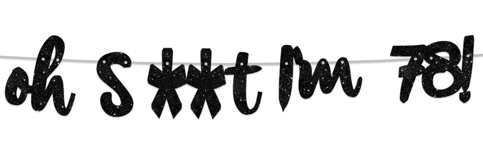 Happy 78th Birthday Banner & Backdrop Kit - Glitter Black 'Oh I'm 78!' Party Decorations for Men & Women - Photo Studio Props, Flags & Party Supplies - Perfect for 78th Birthday Celebrations, Milestone Parties & Photo Booths