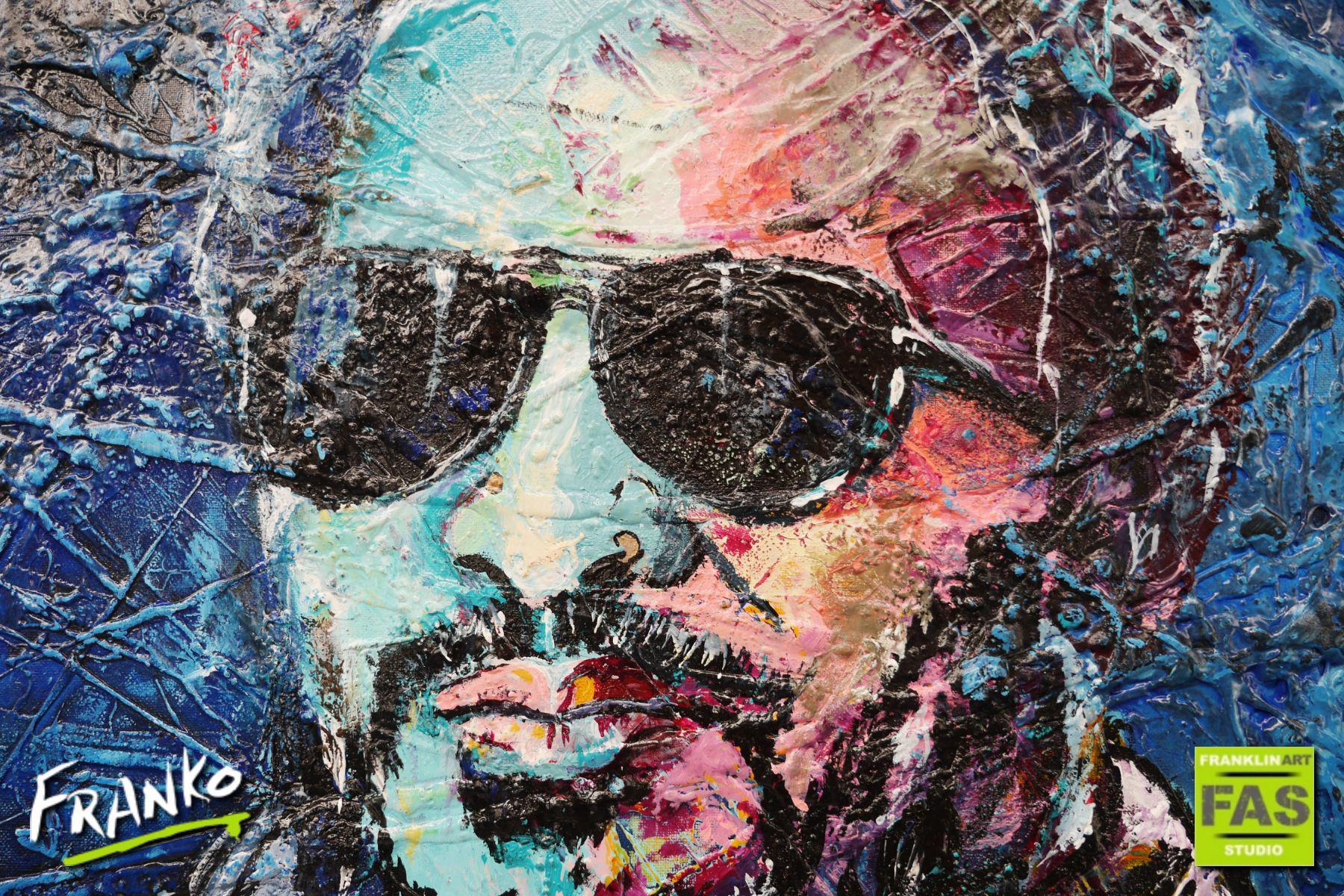 120cm x 150cm Abstract Realism Lenny Kravitz Inspired Canvas Painting - Large Wall Art for Living Room, Bedroom & Office Decor