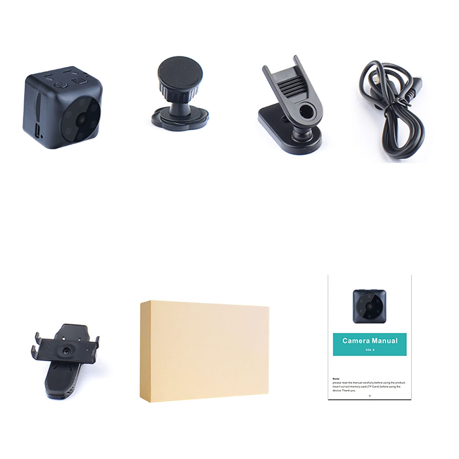 150° Wide Angle Security Camera with Night Vision & Motion Detection - Magnetic Suction Home Surveillance Camera for Indoor/Outdoor Use