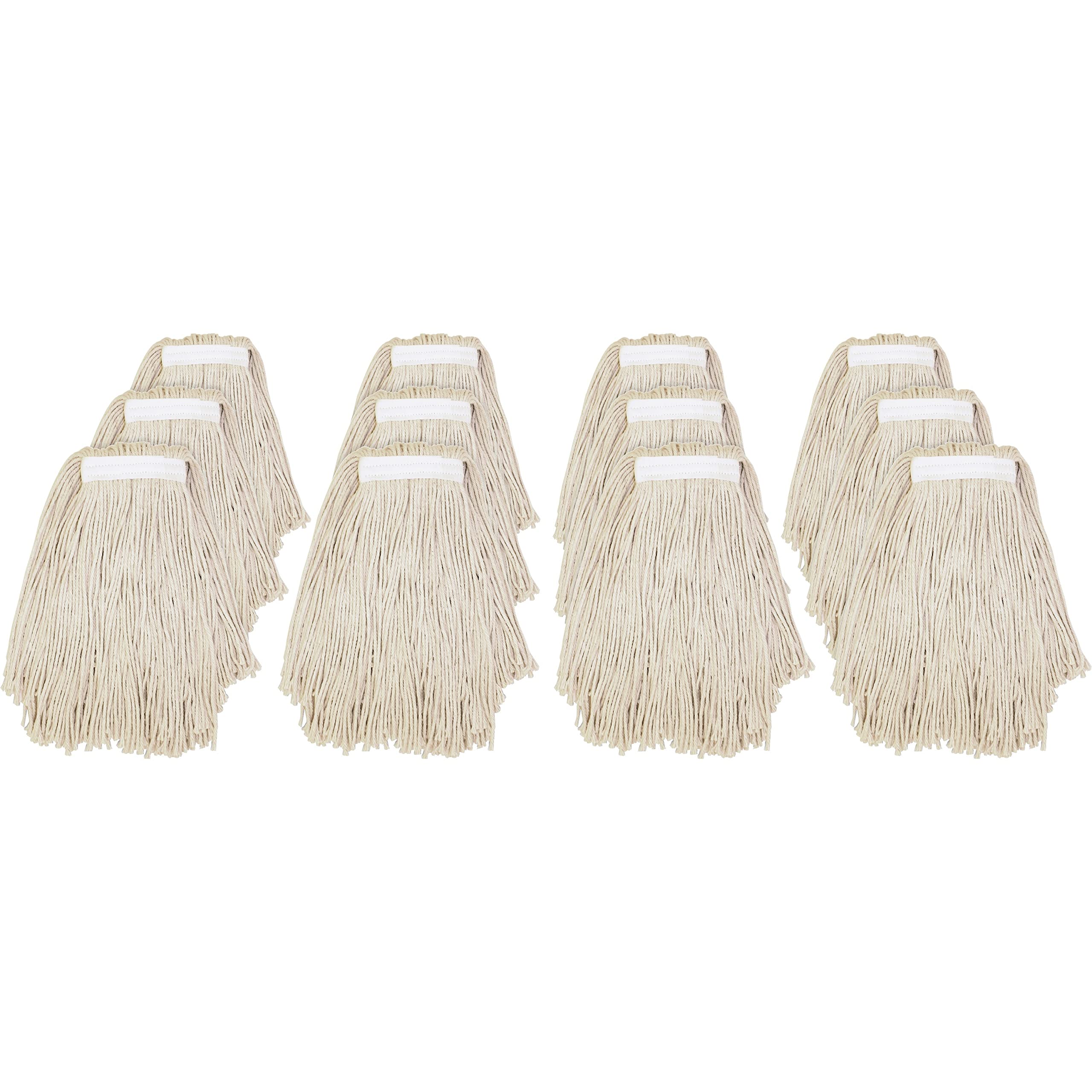 Heavy-Duty Clamp-Style Cotton Mop Head - Premium Reusable Microfiber Cleaning Pad for Floors, Tiles & Hardwood - Perfect for Home, Kitchen & Commercial Use