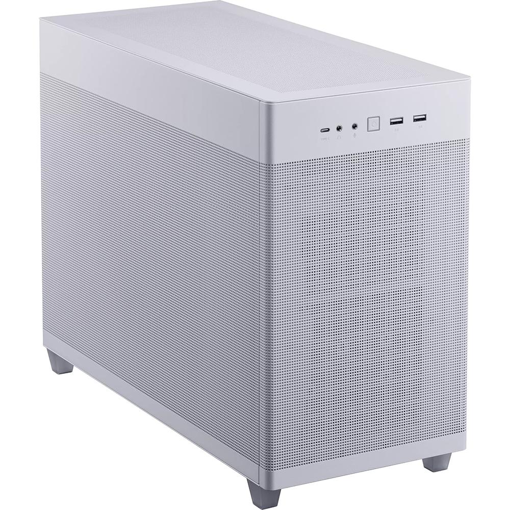 ASUS Prime AP201 White MicroATX PC Case - Compact Mesh Design for Gaming & Home Office Builds | Perfect for Small Spaces & High Airflow Setups