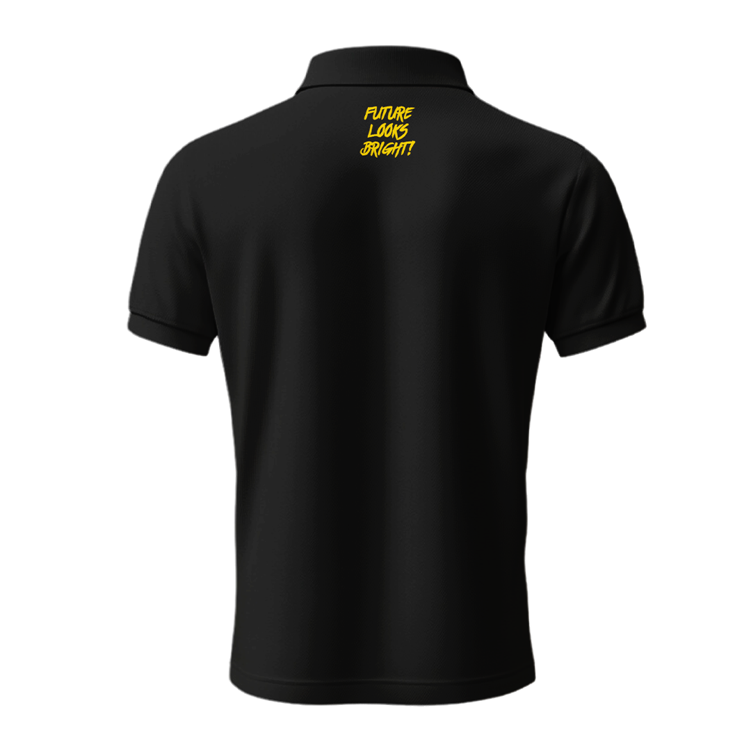 Lion Shield Black & Gold Short Sleeve Polo Shirt for Men - Classic Fit Cotton Blend Casual Business Wear - Perfect for Office, Golf & Summer Outings