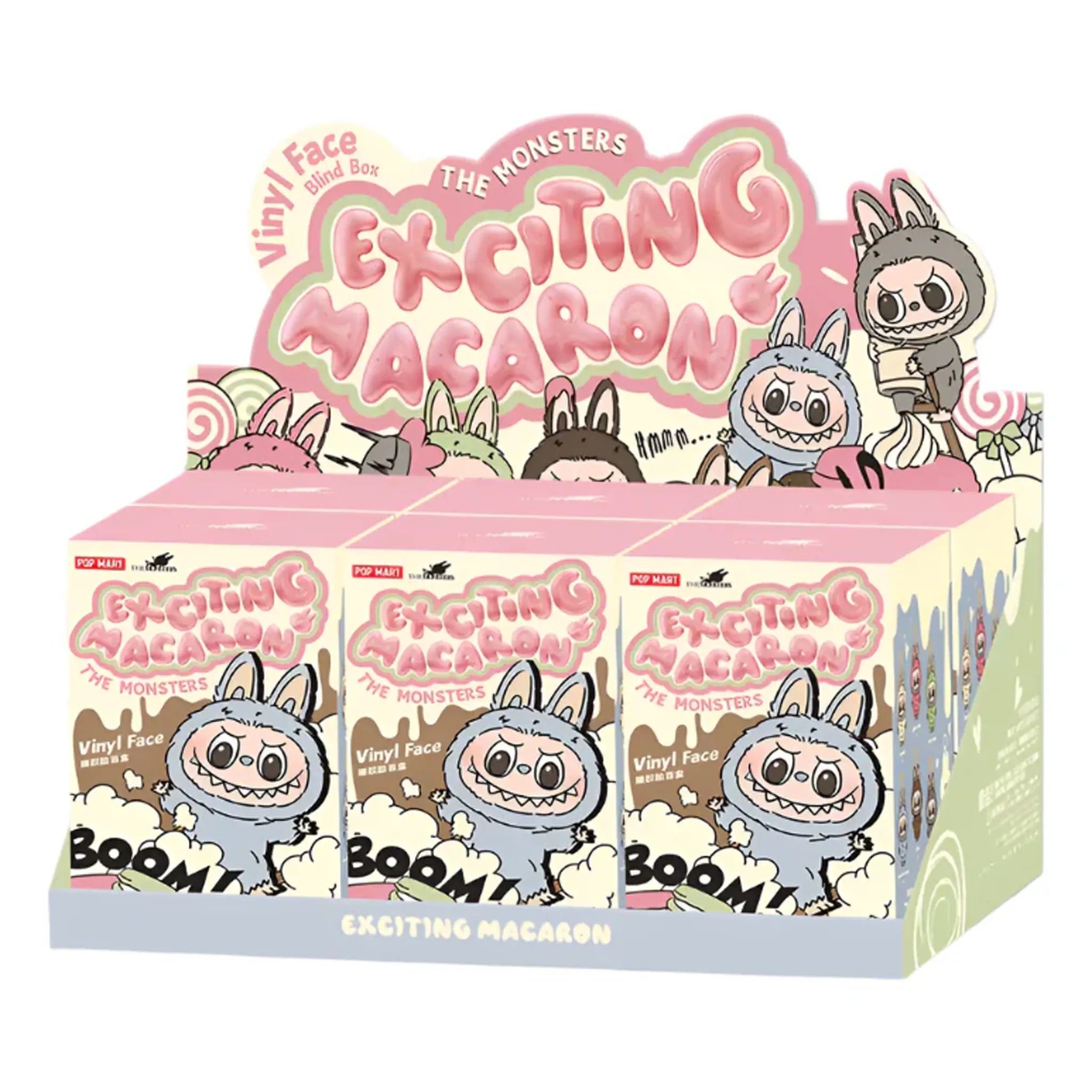 Pop Mart The Monsters Labubu Exciting Macaron Blind Box (Case of 6) - Cute Collectible Vinyl Figures for Display, Gifts & Anime Decor