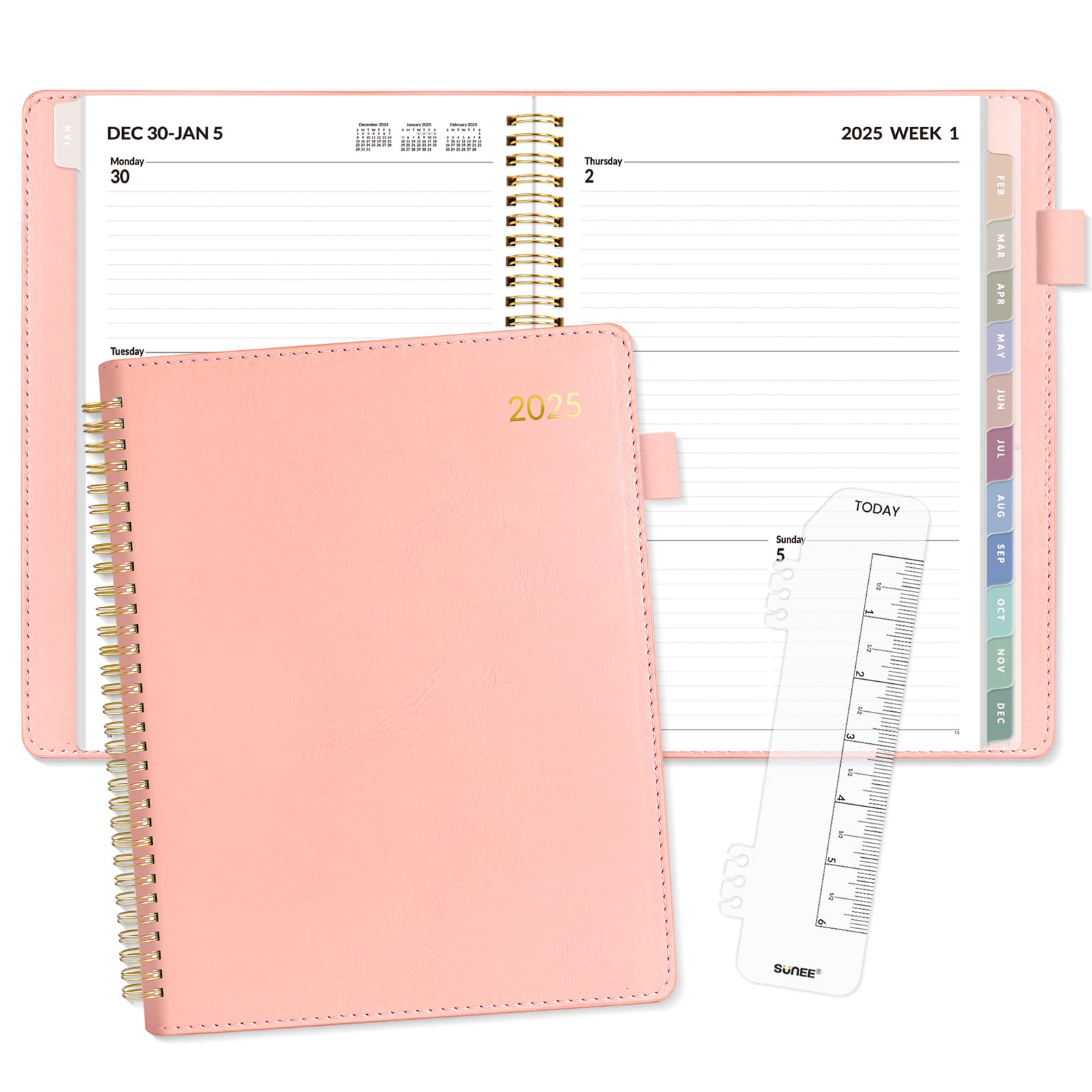 SUNEE 2025 Weekly Monthly Planner - 12 Month Calendar (Jan-Dec 2025) 9