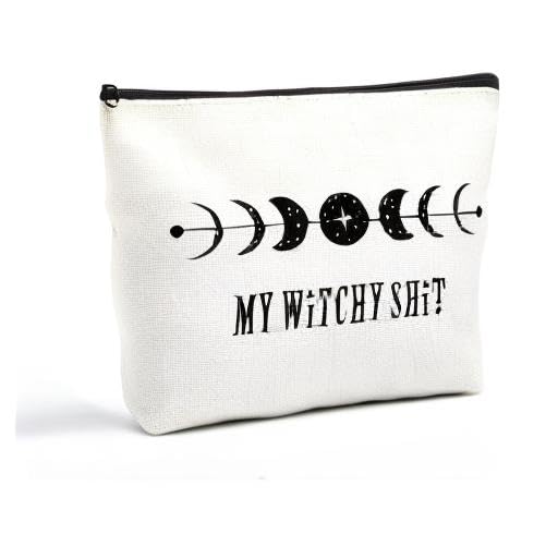 Witchy Makeup Bag for Women - Gothic Witchcraft Meditation Pouch, Halloween Birthday Gift for Witch Lovers, Her Girlfriends & Coven Sisters - Perfect for Tarot Cards, Spell Kits & Witchy Accessories