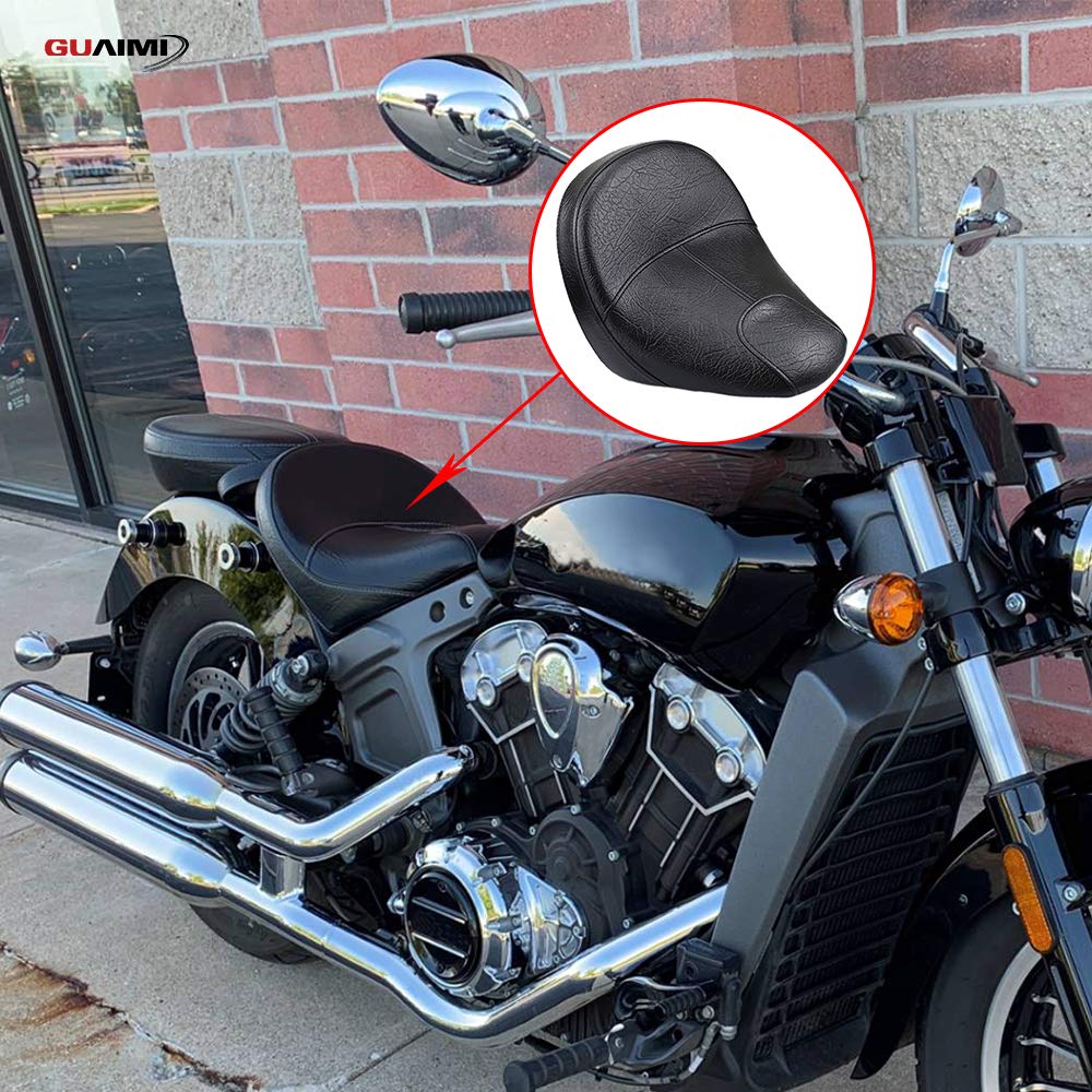 GUAIMI Extended Reach Driver Seat Front Solo Seat for Indian Scout/Sixty 2015-2020 (Excluding Bobber) - OEM 2880241-05 & 2880240-01 - Comfortable Long-Distance Riding Motorcycle Seat for Cruisers