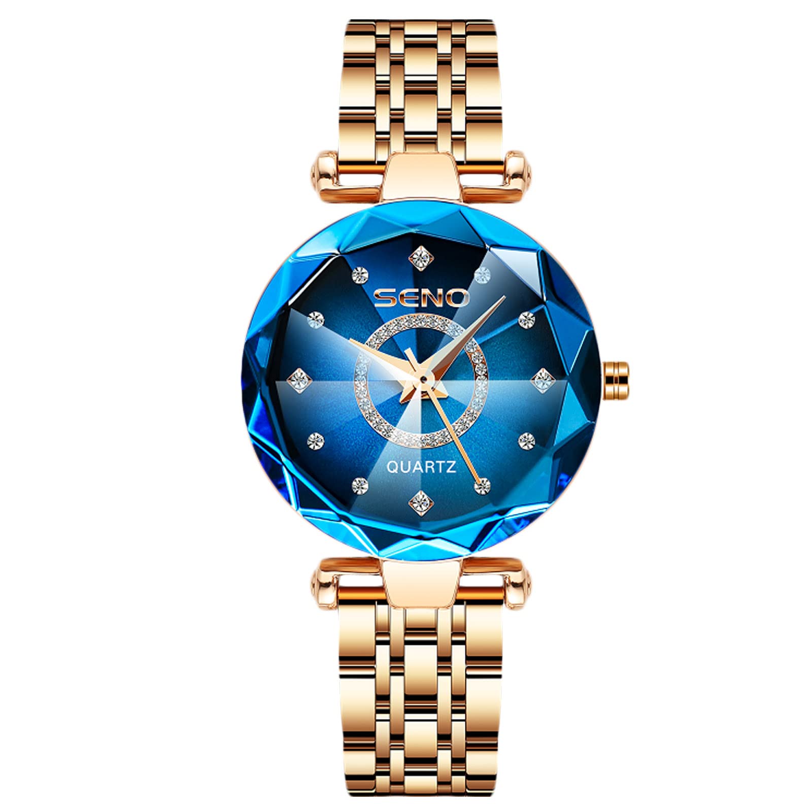 RORIOS Women's Analog Quartz Watch with Stainless Steel Band - Waterproof Ladies Fashion Watch with Rhinestone Accents - Perfect for Office, Party & Everyday Wear