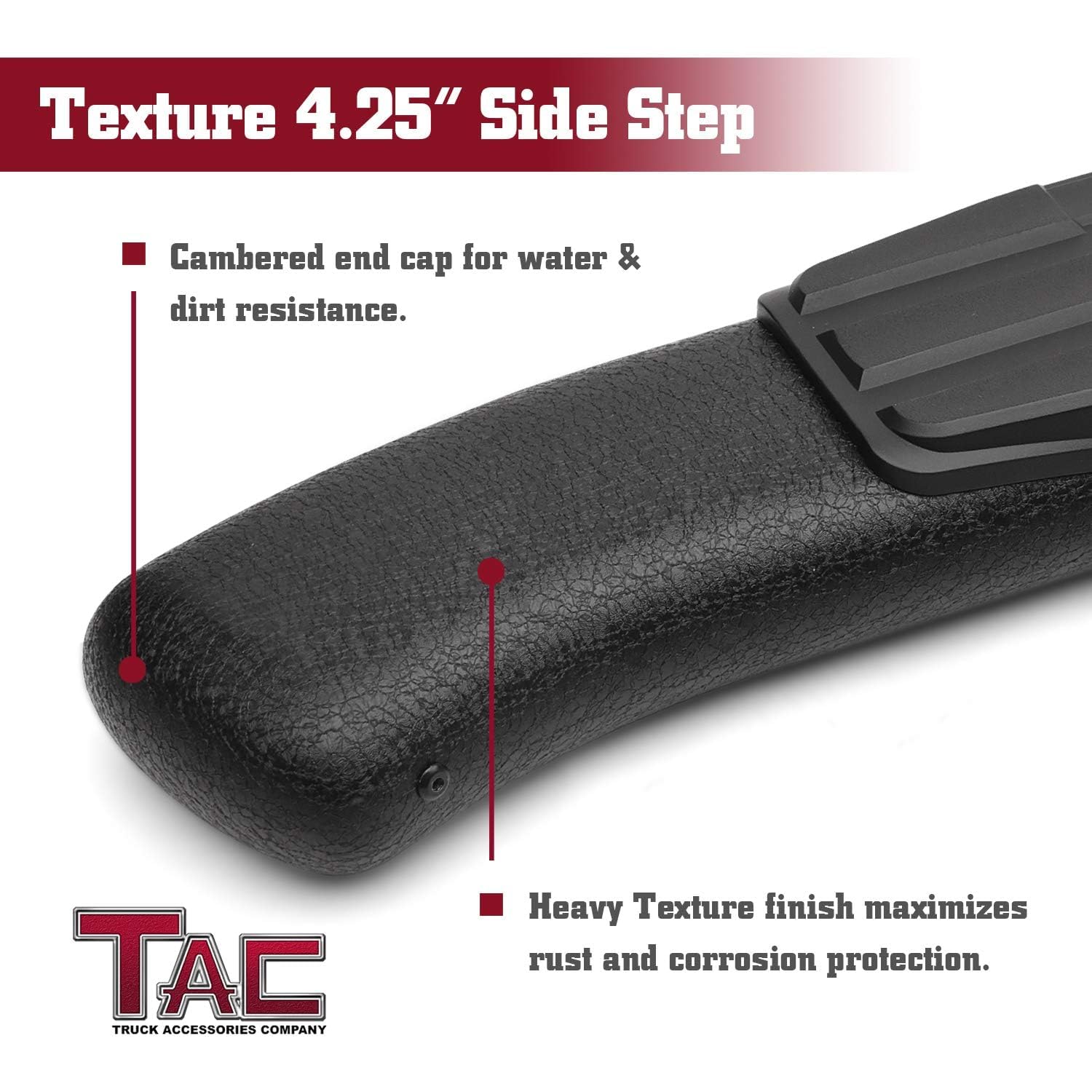 TAC Side Steps for Ford F150 F250 Super Cab - Black Off-Road Nerf Bars (2pcs) | Perfect for Truck Pickup & Off-Roading