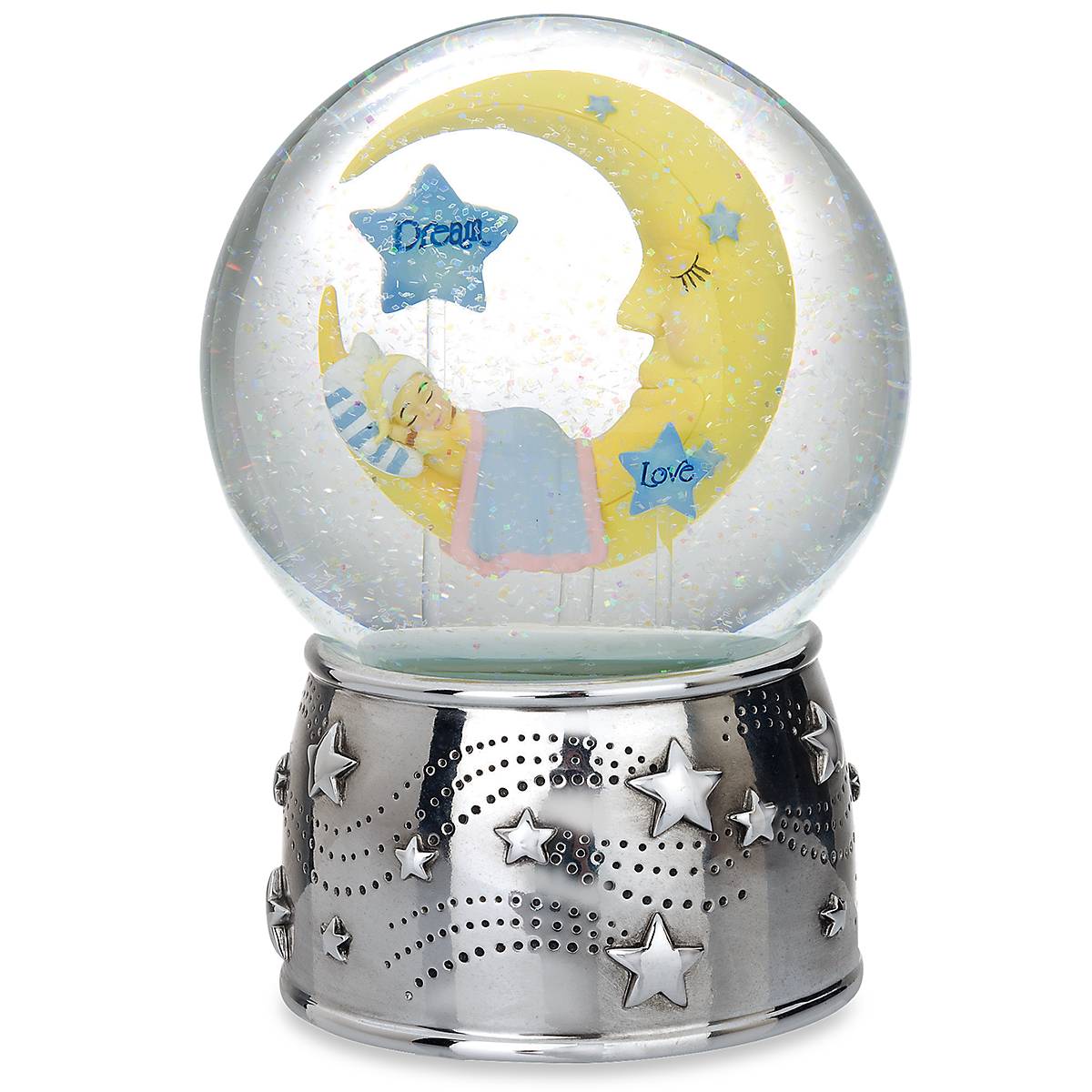 Sweet Dream Silverplate Musical Water Globe - Elegant Snow Globe with Music for Home Decor, Gifts & Collectibles | Perfect for Christmas, Weddings & Special Occasions
