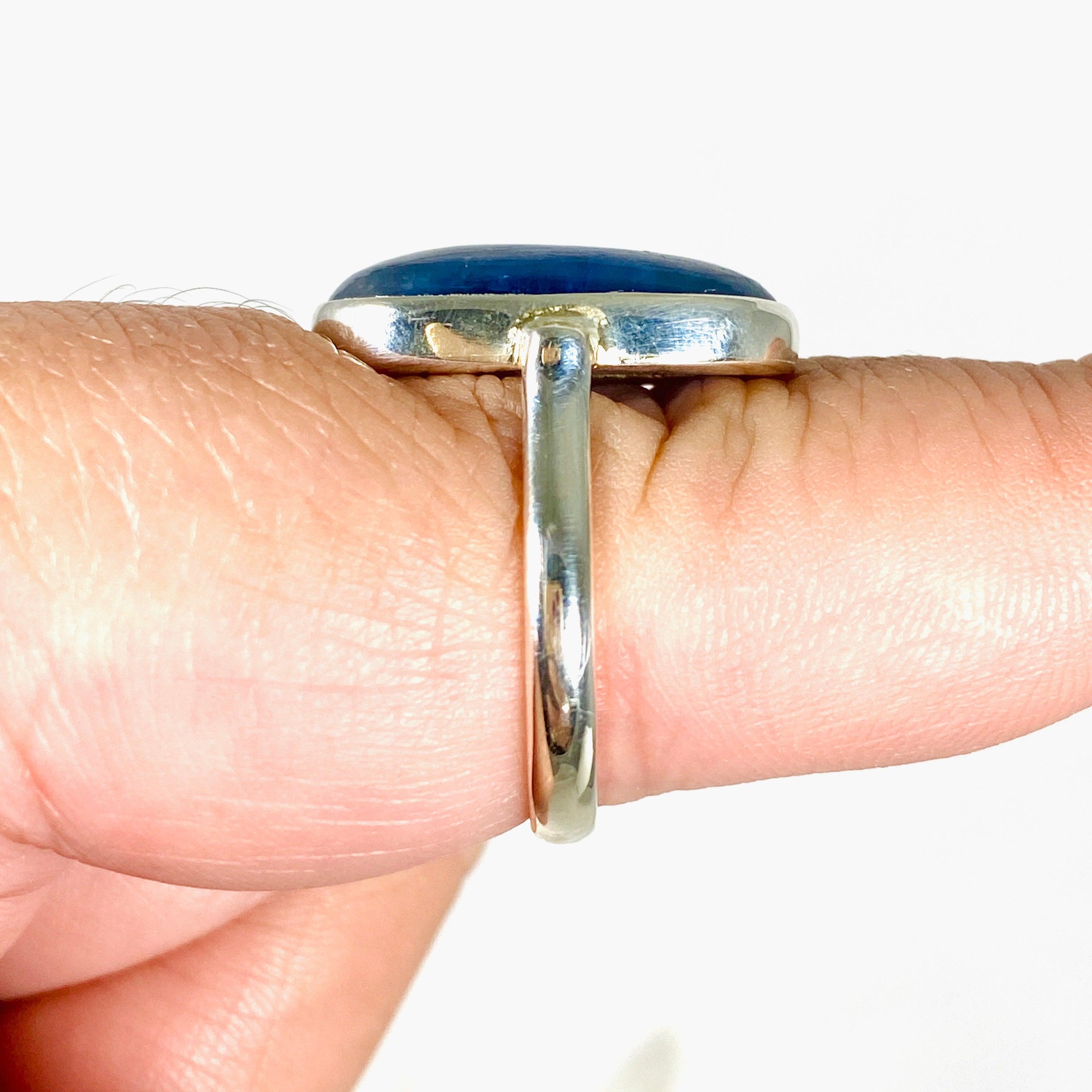 Kyanite Oval Ring Size 9 - KRGJ2695 | Elegant Blue Gemstone Jewelry for Women, Perfect for Weddings & Special Occasions