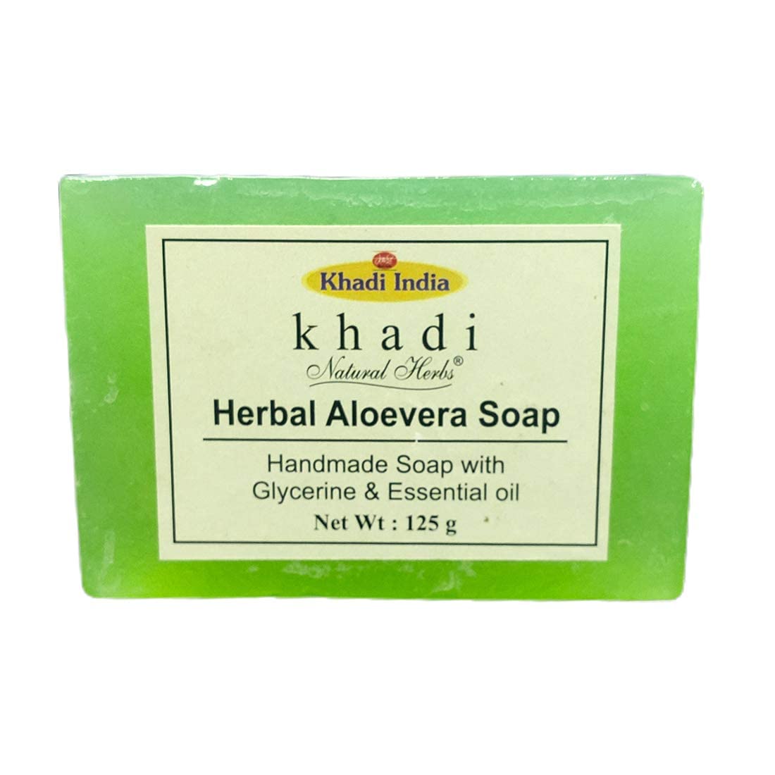 Khadi Natural Herbs Herbal Aloe Vera Soap 125g - Organic, Chemical-Free for Sensitive Skin & Acne Treatment - Perfect for Daily Face & Body Cleansing