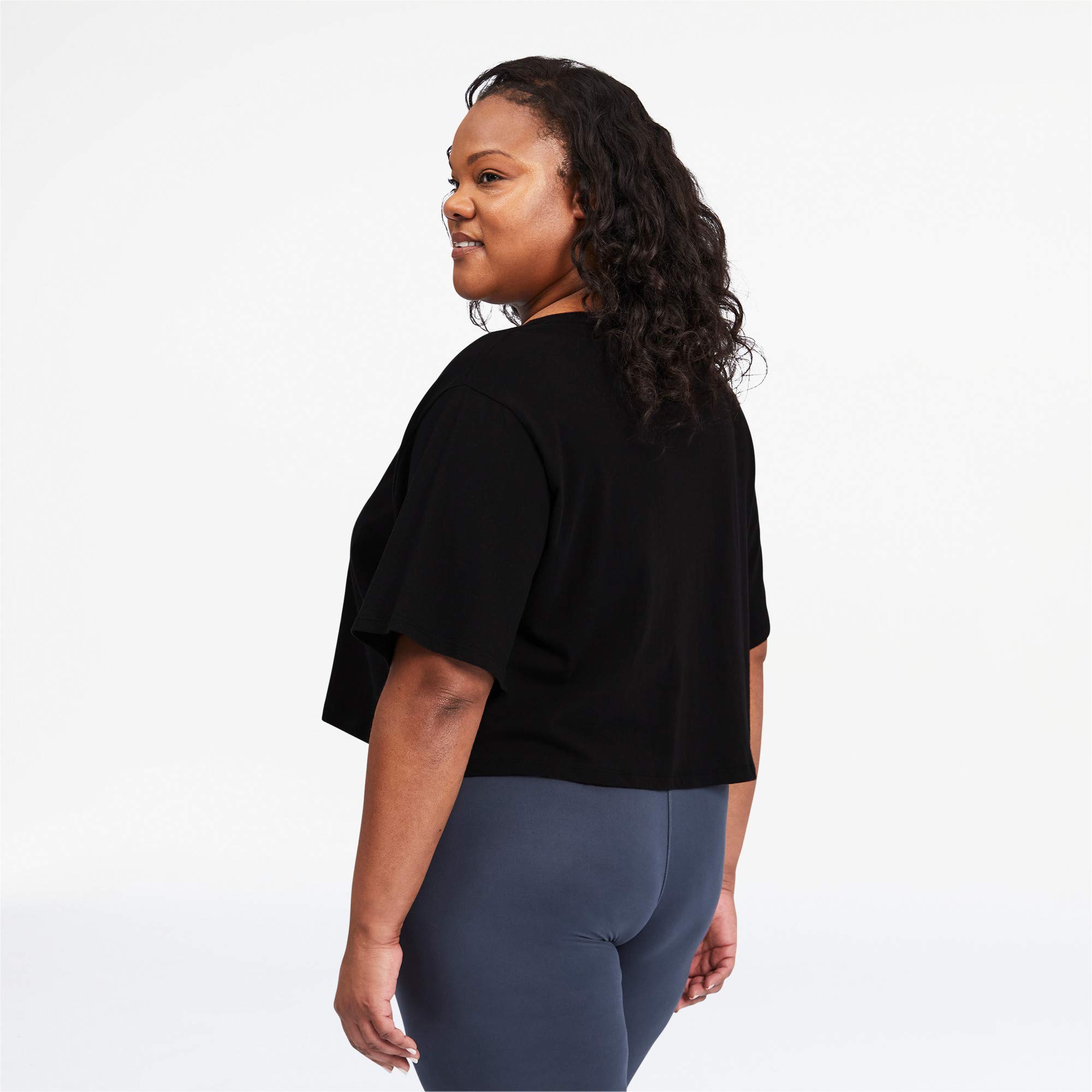 PUMA Women's Essentials+ Cropped T-Shirt - Soft Cotton Casual Short Sleeve Top for Workout, Gym & Everyday Wear