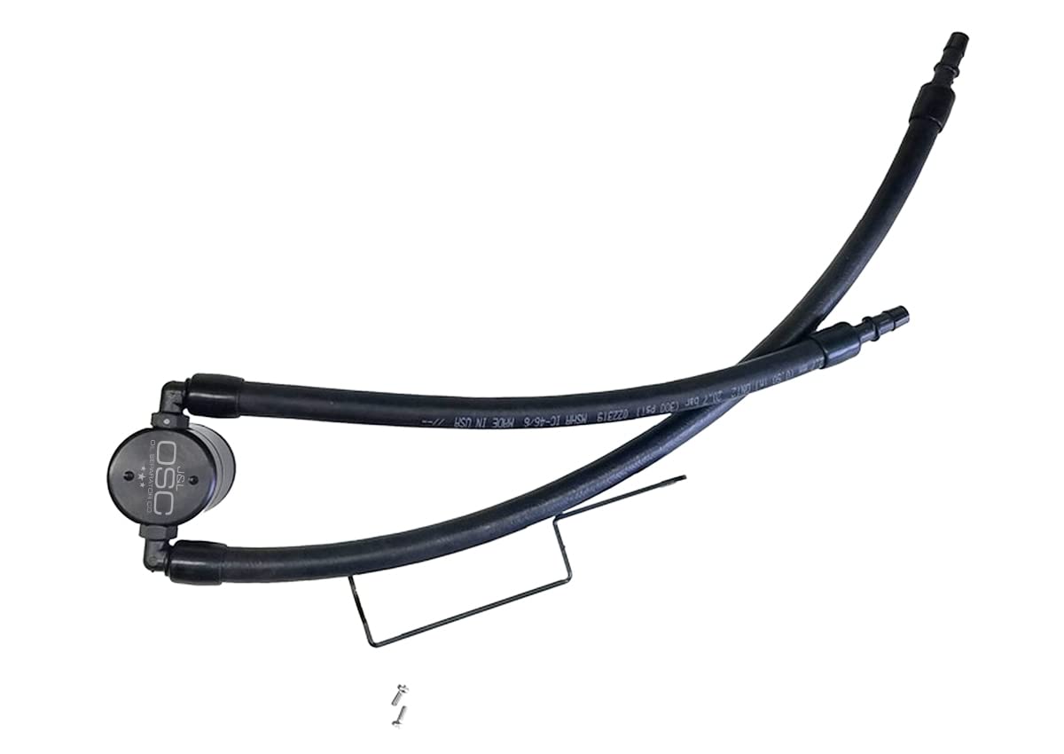 J&L Oil Separator - Compatible with 2011-2025 Dodge Durango 5.7L & 2011-2021 Jeep Grand Cherokee 5.7L V8 Hemi Engine - Passenger Side Black Oil Catch Can - Reduce Engine Sludge & Improve Performance for Off-Roading & Towing