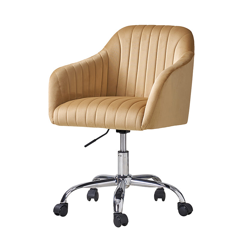 Theo Modern Velvet Office Chair with Tufted Back - Ergonomic Desk Chair for Home & Office Workspace, Comfortable Computer Gaming Chair for Long Hours Sitting