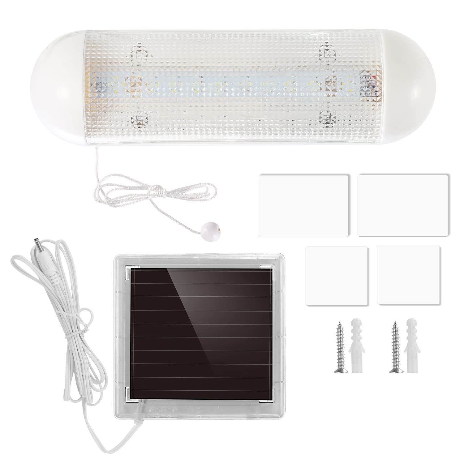 Solar Powered LED Security Lights - Waterproof Motion Sensor Outdoor Lighting for Home, Garage, Shed, Yard & Emergency Use | Easy Pull Switch Installation