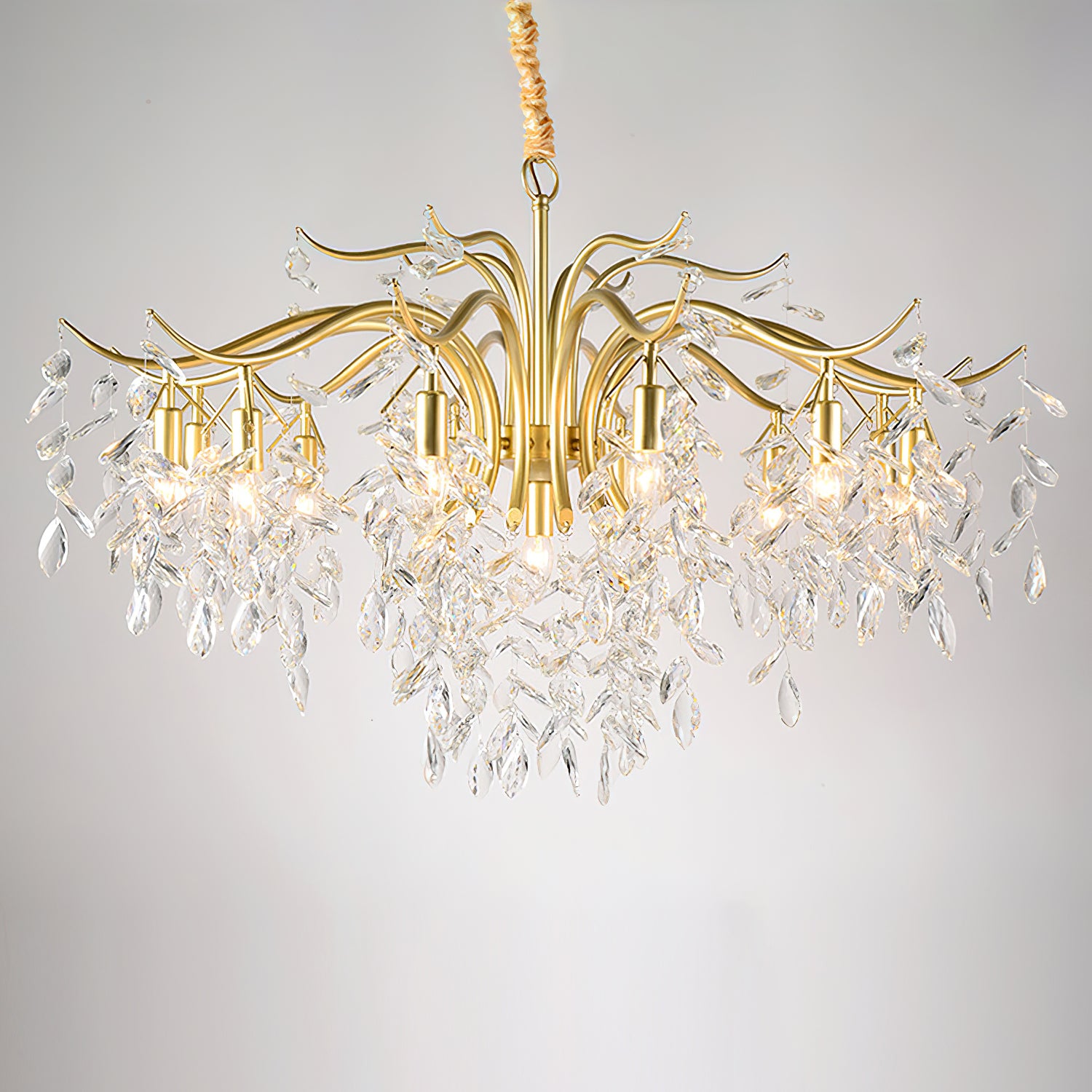Dorale Chandelier - Modern Crystal Ceiling Light Fixture for Dining Room & Living Room | Elegant Lighting for Home Decor & Wedding Venues