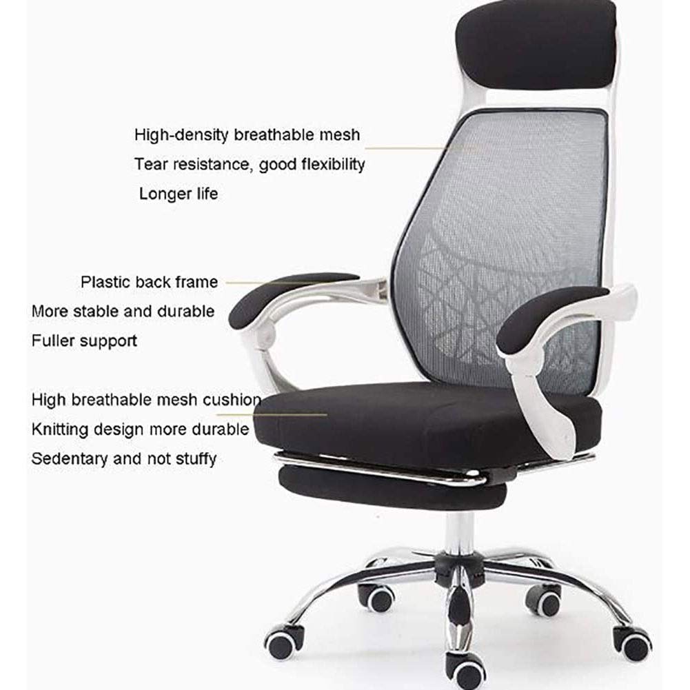 Ergonomic Mesh Computer Chair - Adjustable Swivel Office Chair with Reclining Backrest for Home, Gaming & Work | Perfect for Long Hours Sitting, Online Meetings and PC Gaming Sessions