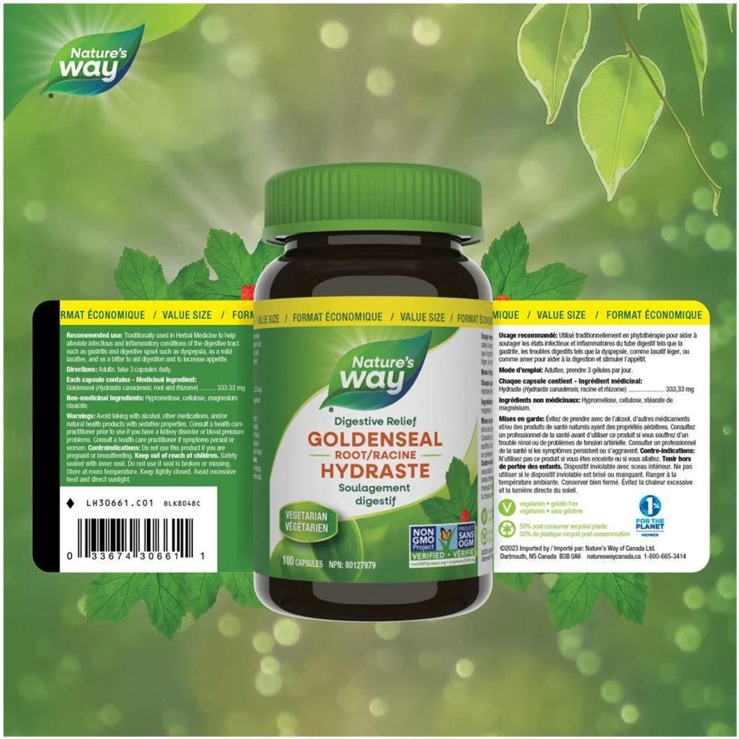 Nature's Way Goldenseal Root 100 Capsules - Herbal Immune Support Supplement for Adults - Boost Wellness & Digestion - Perfect for Cold Season & Daily Health Maintenance