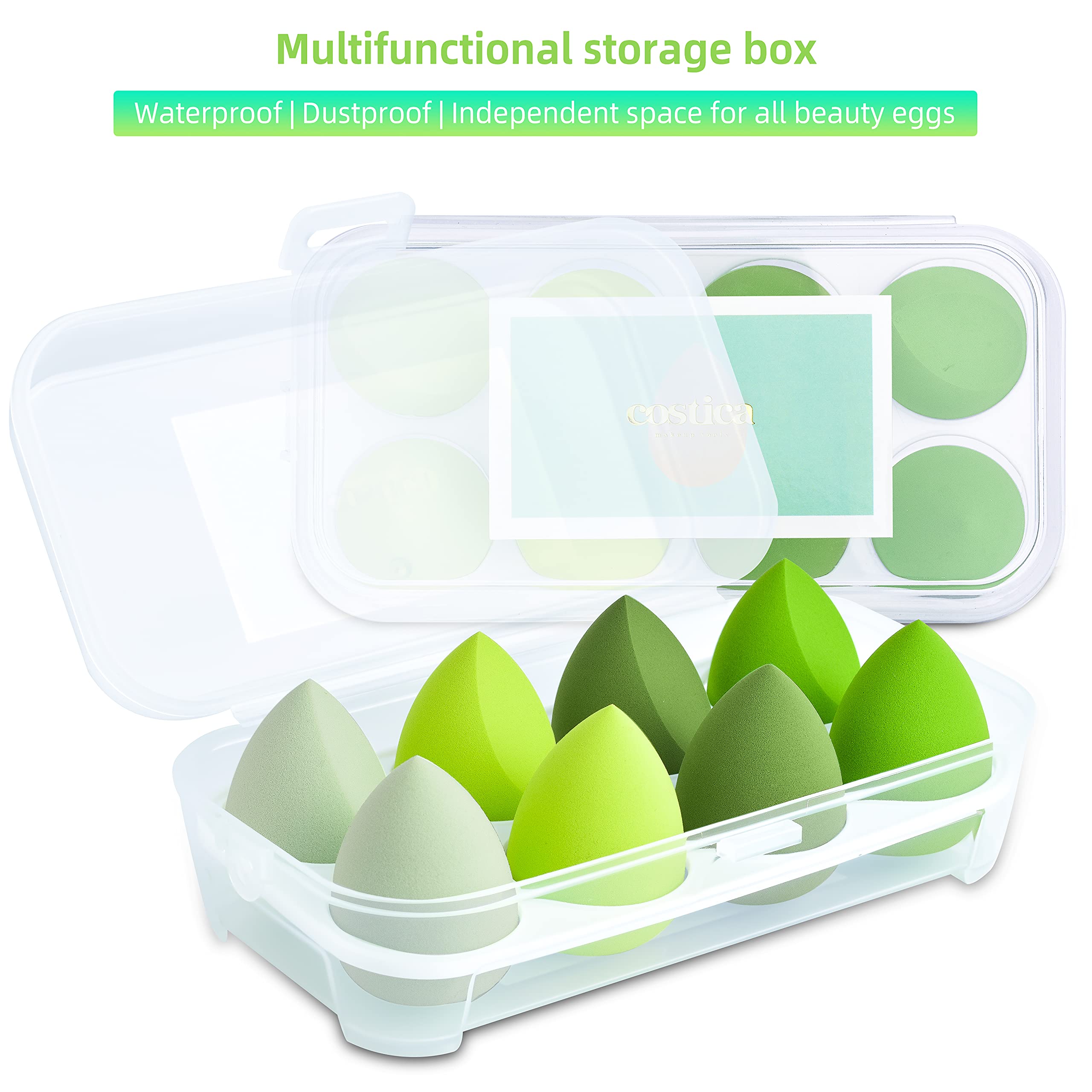 COSTICA Makeup Sponge Set - 8 pcs Multi-Colored Beauty Blenders for Flawless Liquid Foundation Application | Perfect for Professional Makeup & Everyday Use