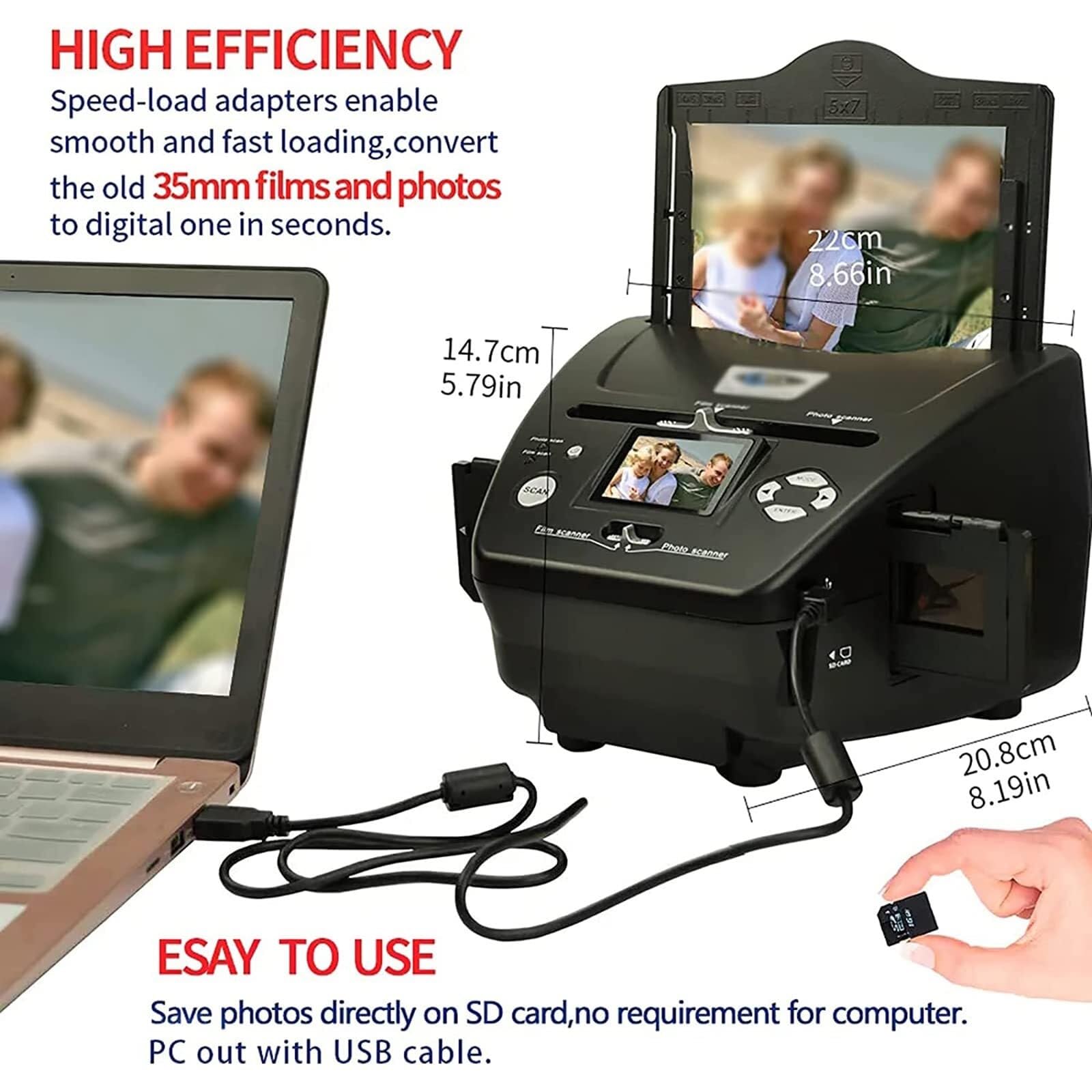 Digital Film & Slide Scanner with 2.4