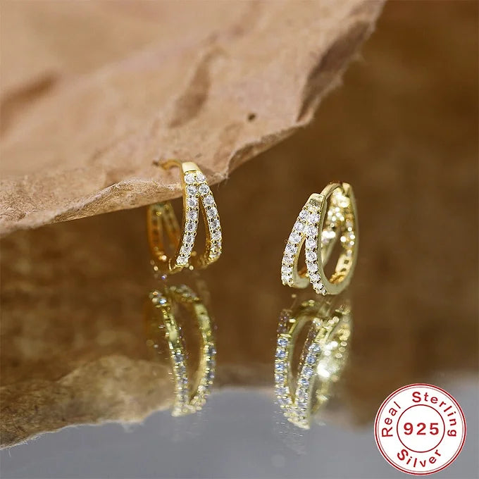 925 Sterling Silver Cartilage Hoop Earrings - 14K Gold Plated Huggie Hoops for Women, Minimalist Eternity Hoop Earrings for Cartilage & Helix Piercing | Perfect for Everyday Wear, Date Night & Gifts