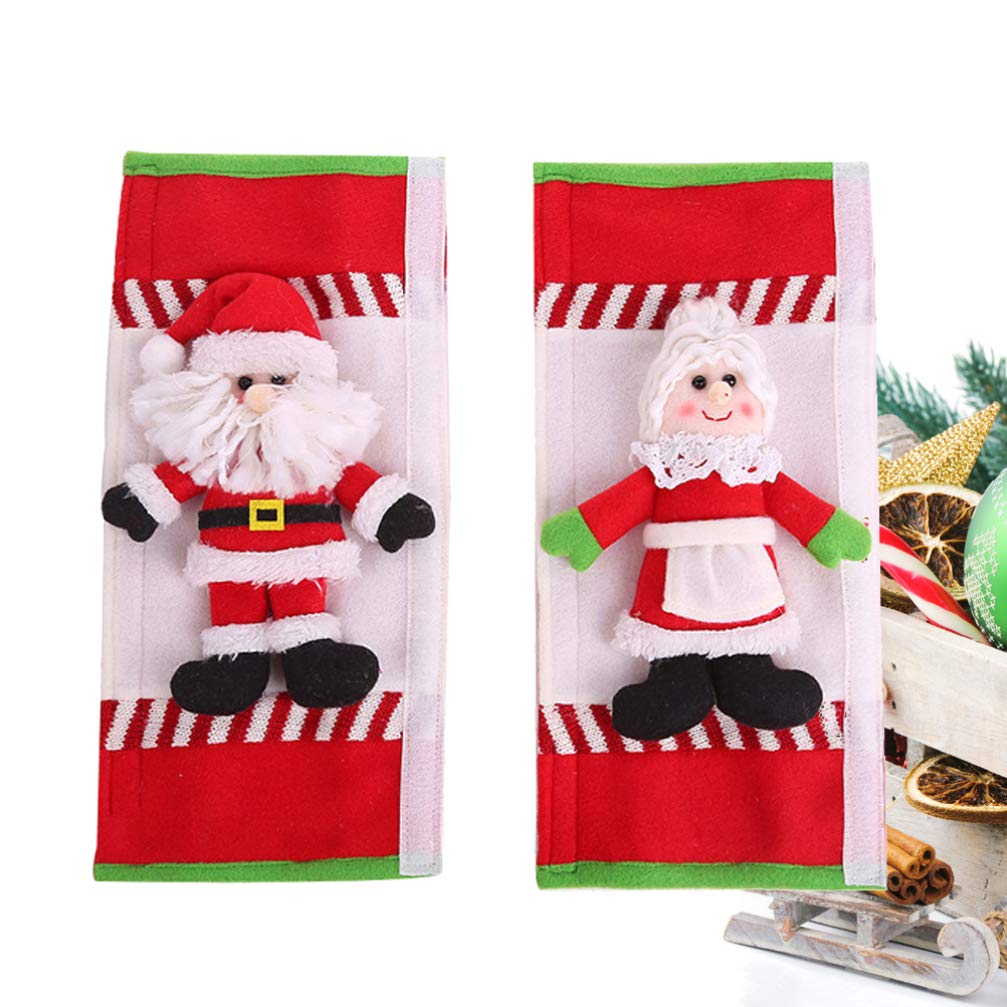 Vosarea 1 Pair Kitchen Appliance Covers - Oven Handle Cover, Dishwasher Handle Cover, Fridge Handle Decoration for Christmas & Home Decor | Heat-Resistant Oven Mitt for Microwave & Electrical Appliances | Perfect for Holiday Decorating, Kitchen Safety & Appliance Protection