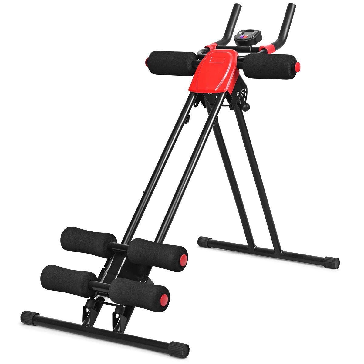 Goplus Foldable Ab Trainer Machine with LED Counter - 5 Minute Core Toner, Waist Shaper & Abdominal Cruncher for Home Gym Fitness Workout - Perfect for Toning Abs, Strengthening Core & Quick Workouts