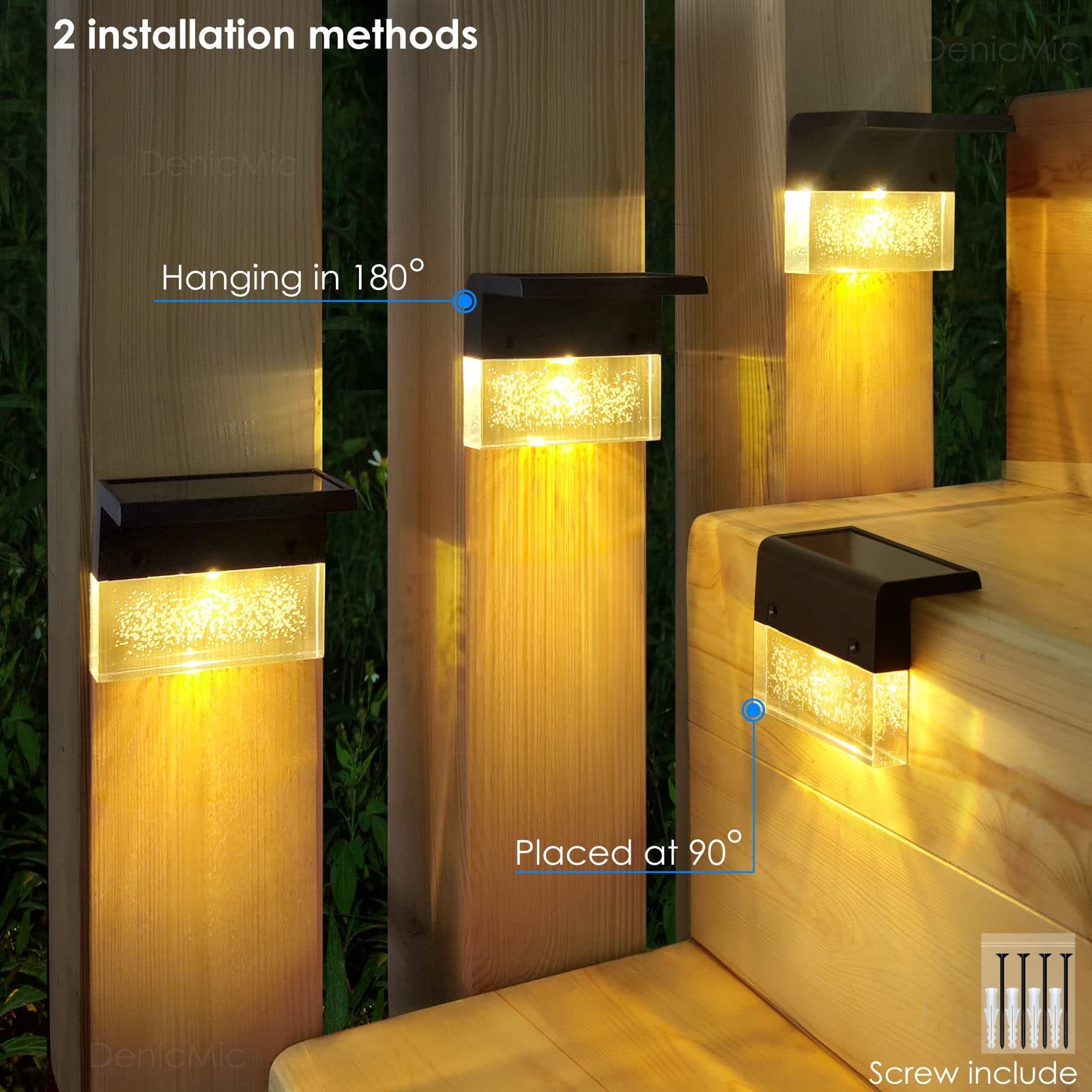 22-Pack Solar Deck Lights for Outdoor Stairs, Patio, Garden & Pathway - Waterproof LED Step Lights with Auto On/Off - Ideal for Backyard, Walkway & Landscape Lighting