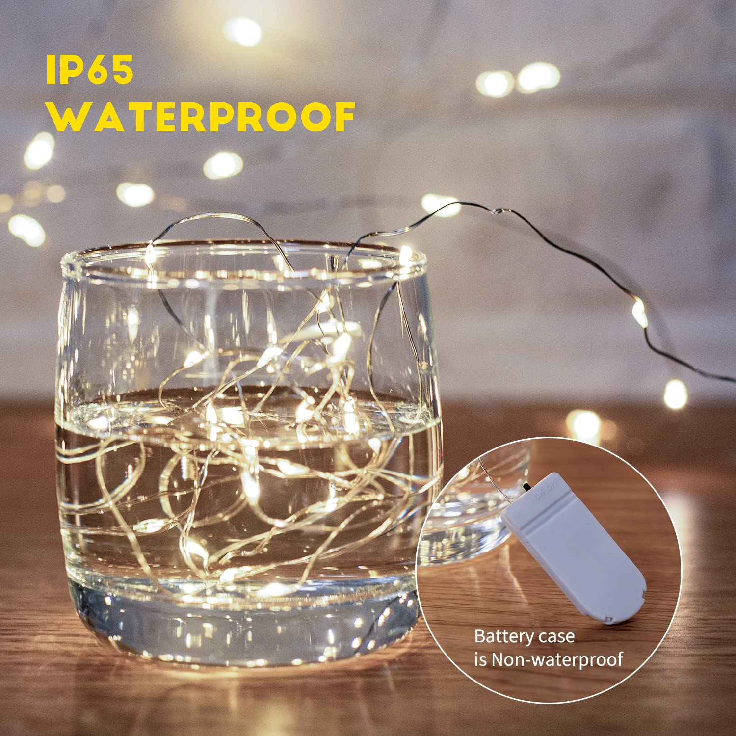 Brightown 24 Pack LED Fairy Lights Battery Operated - 7 ft 20 LED String Lights Waterproof, Silver Wire Firefly Starry Lights for Wedding, Party, Bedroom Decor - Perfect for Crafts, DIY Projects & Home Decoration (White)