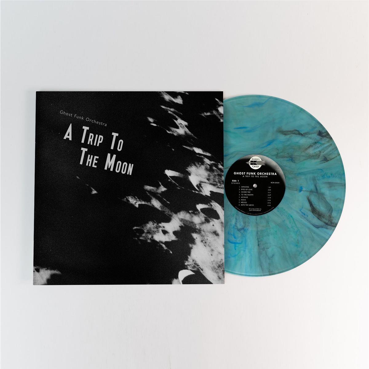 Seaglass with Black Swirl Vinyl Record - A Trip To The Moon Soundtrack (Imported Edition) | Perfect for Vinyl Collectors & Space Music Enthusiasts