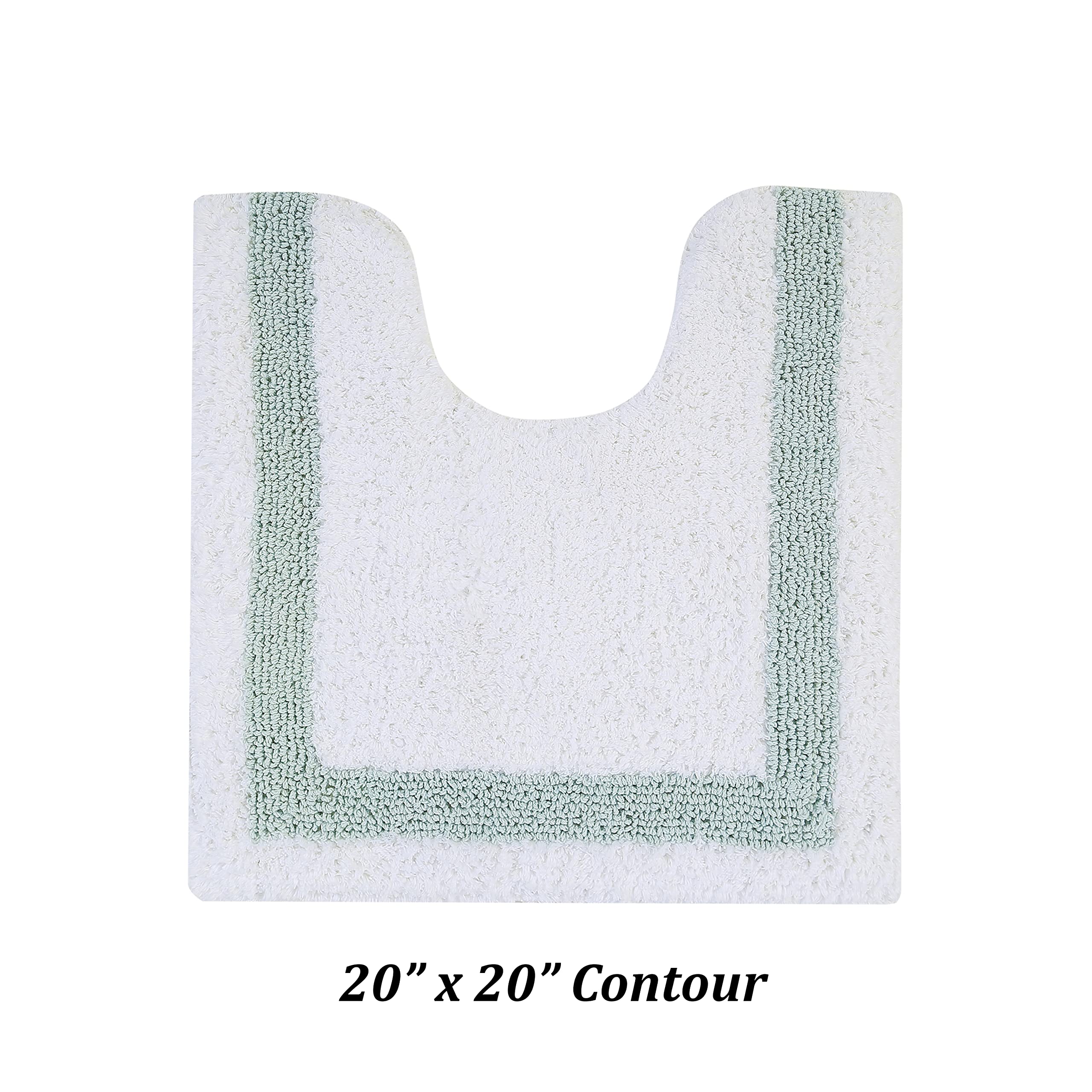 Better Trends 100% Cotton Hotel Collection Bath Mats Set - Ultra Absorbent, Reversible & Machine Washable 5-Piece Bathroom Rug Set (Gray & White) for Toilet Base, Tub Runner & Shower - Luxury Spa & Guest Bathroom Decor