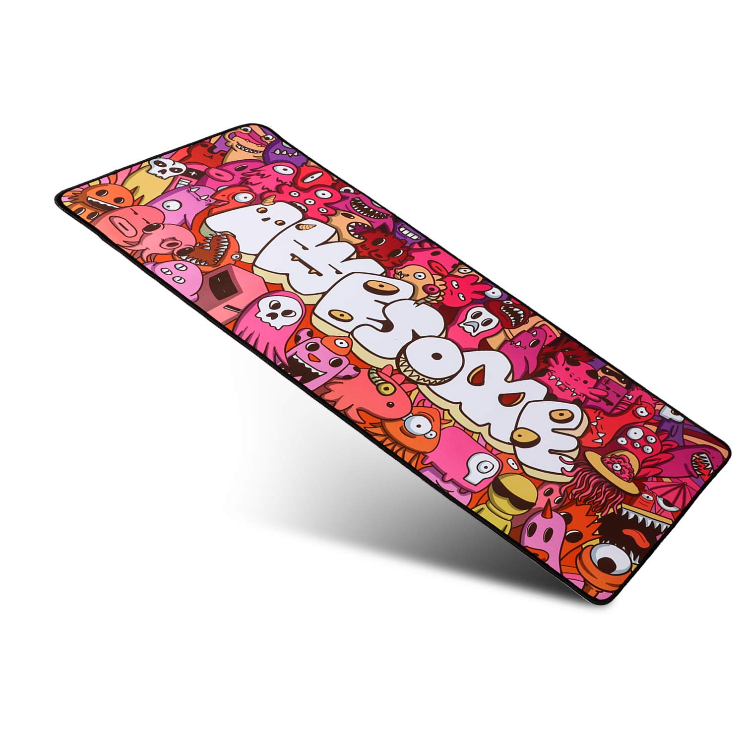 Large Extended Gaming Mouse Pad with Anime Graffiti Design - 35.4