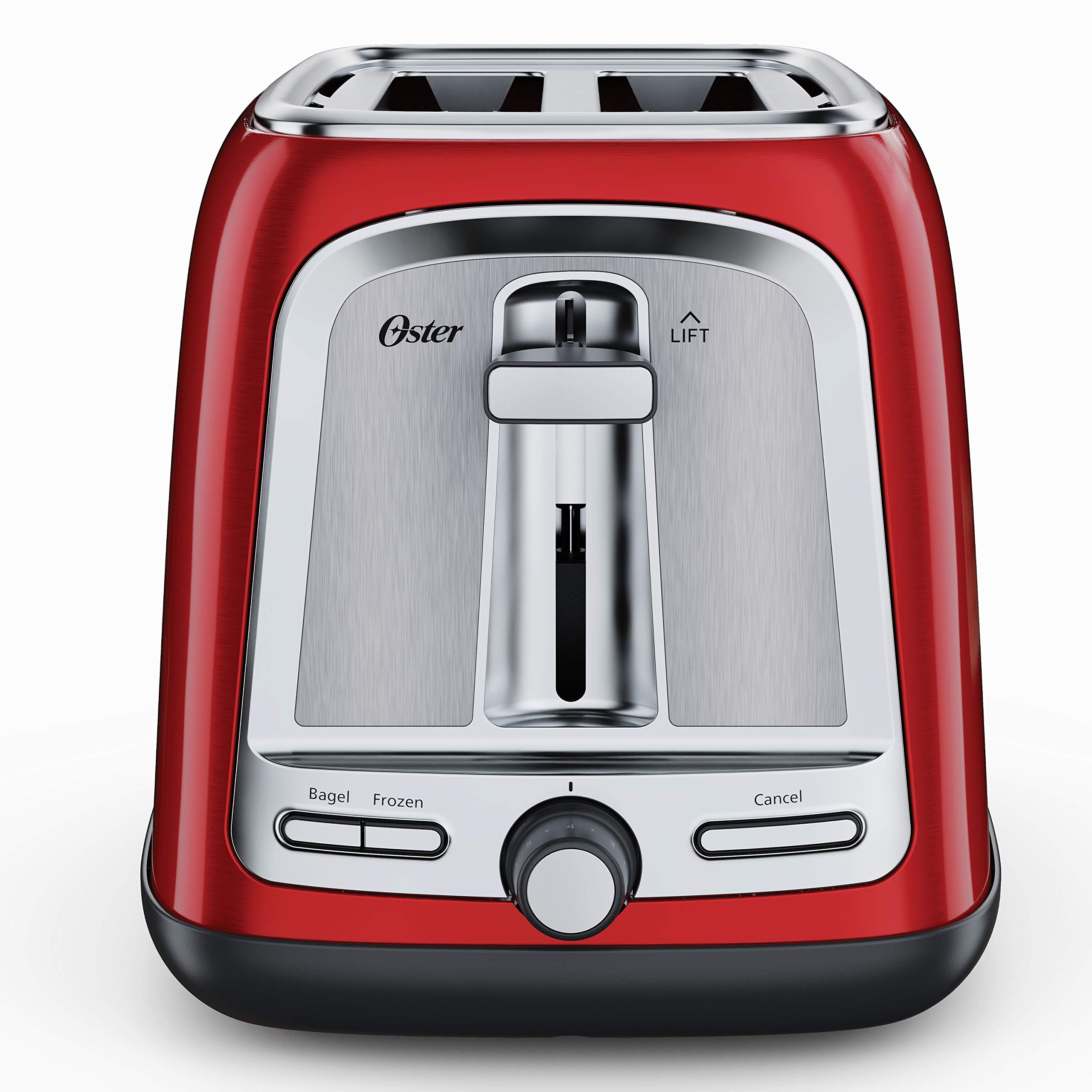 Oster® 2-Slice Toaster with Advanced Toast Technology - Candy Apple Red - Perfect for Breakfast, Kitchen, Dorm & Office Use